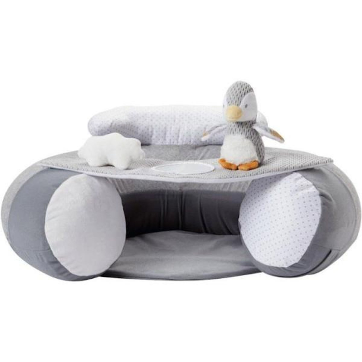 NUBY Siege gonflable - NUBY - Sit & Play au sol - Plateau amovible - Des 6 mois - Gris