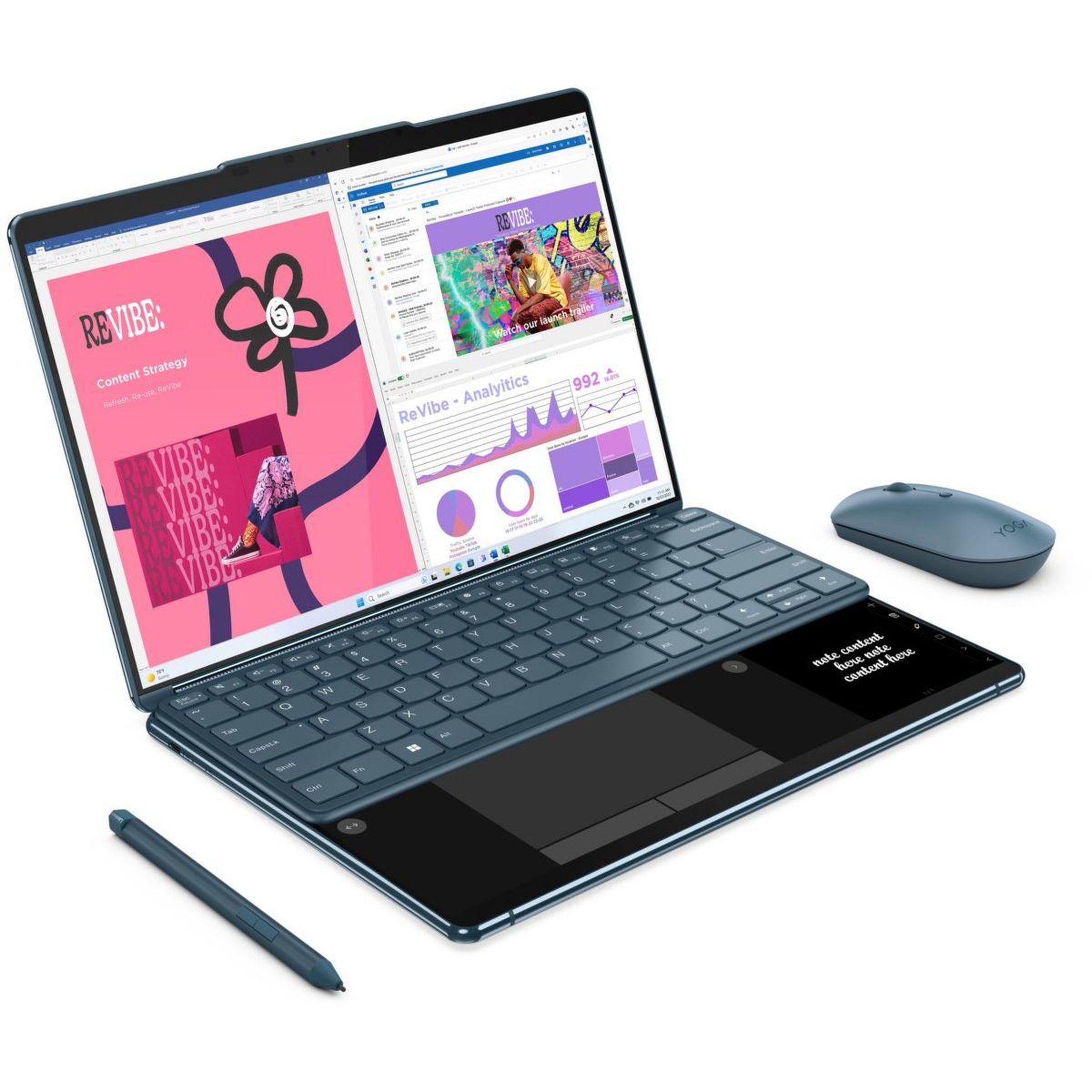 Voir la diapositive 1 : Lenovo PC Hybride Yoga Book 9 13IMU9 OLED EVO