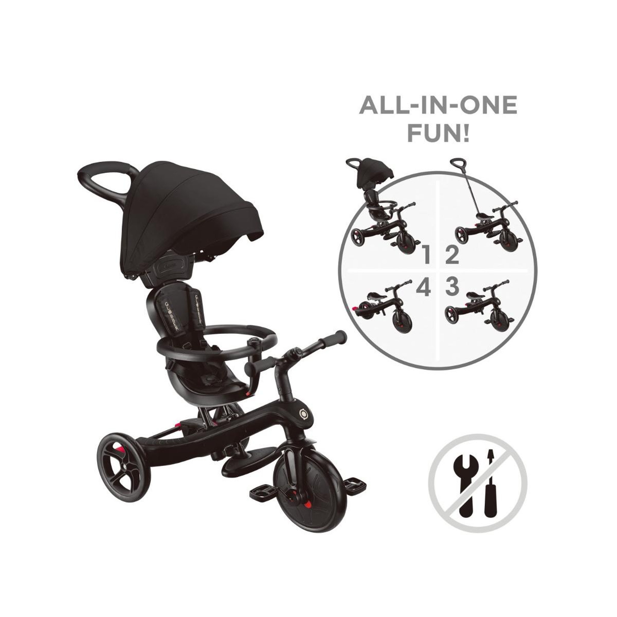 Voir la diapositive 2 : Globber Trike explorer V2 4 en 1 noir