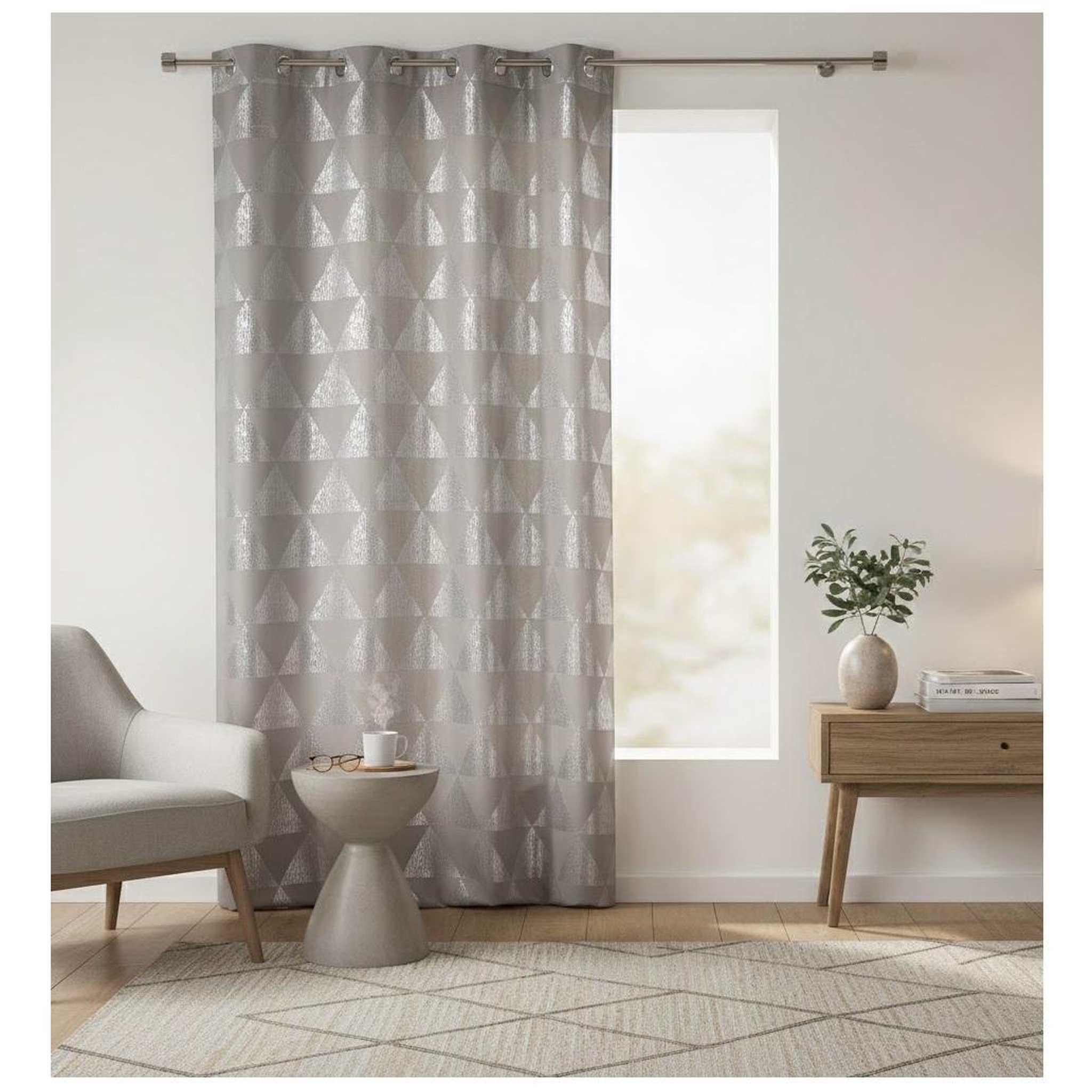 Voir la diapositive 2 : Eden Rideau a oeillets frosty design et moderne