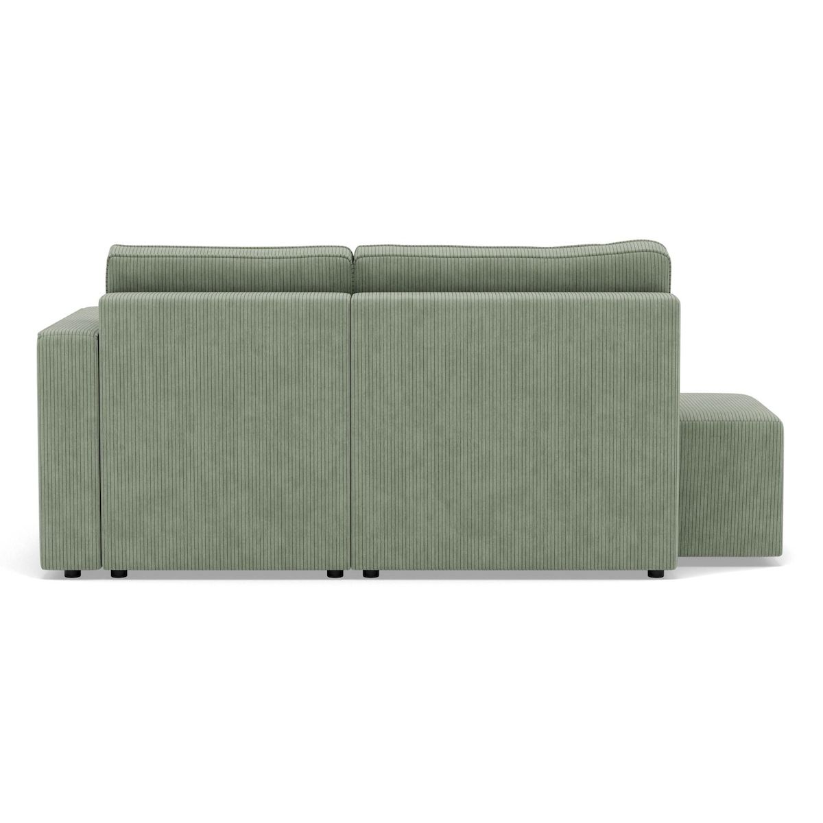 BEST MOBILIER Topaze - canapé d'angle droit 4 places convertible avec coffre en velours côtelé