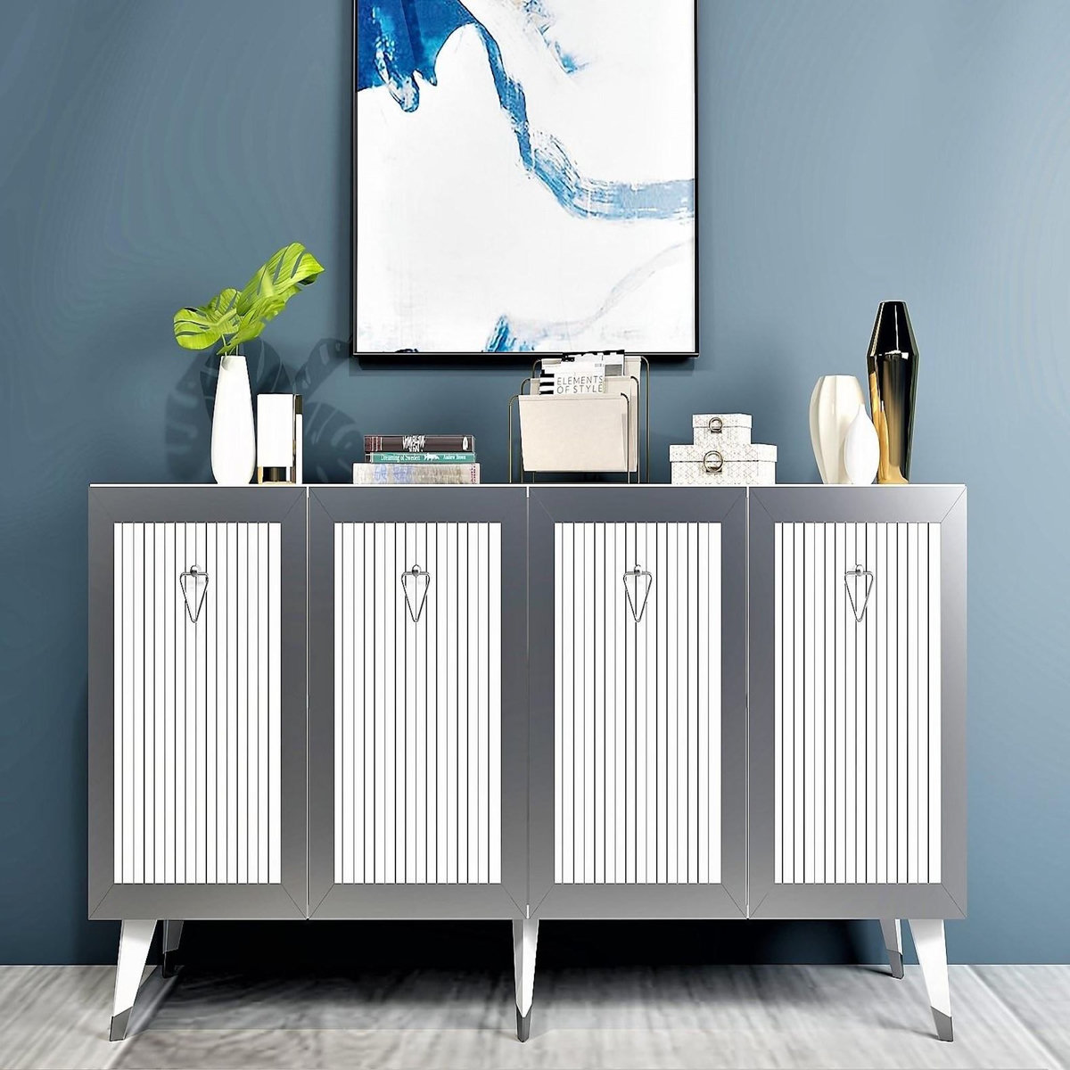 Habitat et Jardin Buffet en bois  Bare  - 150 x 40 x 80 cm - Gris