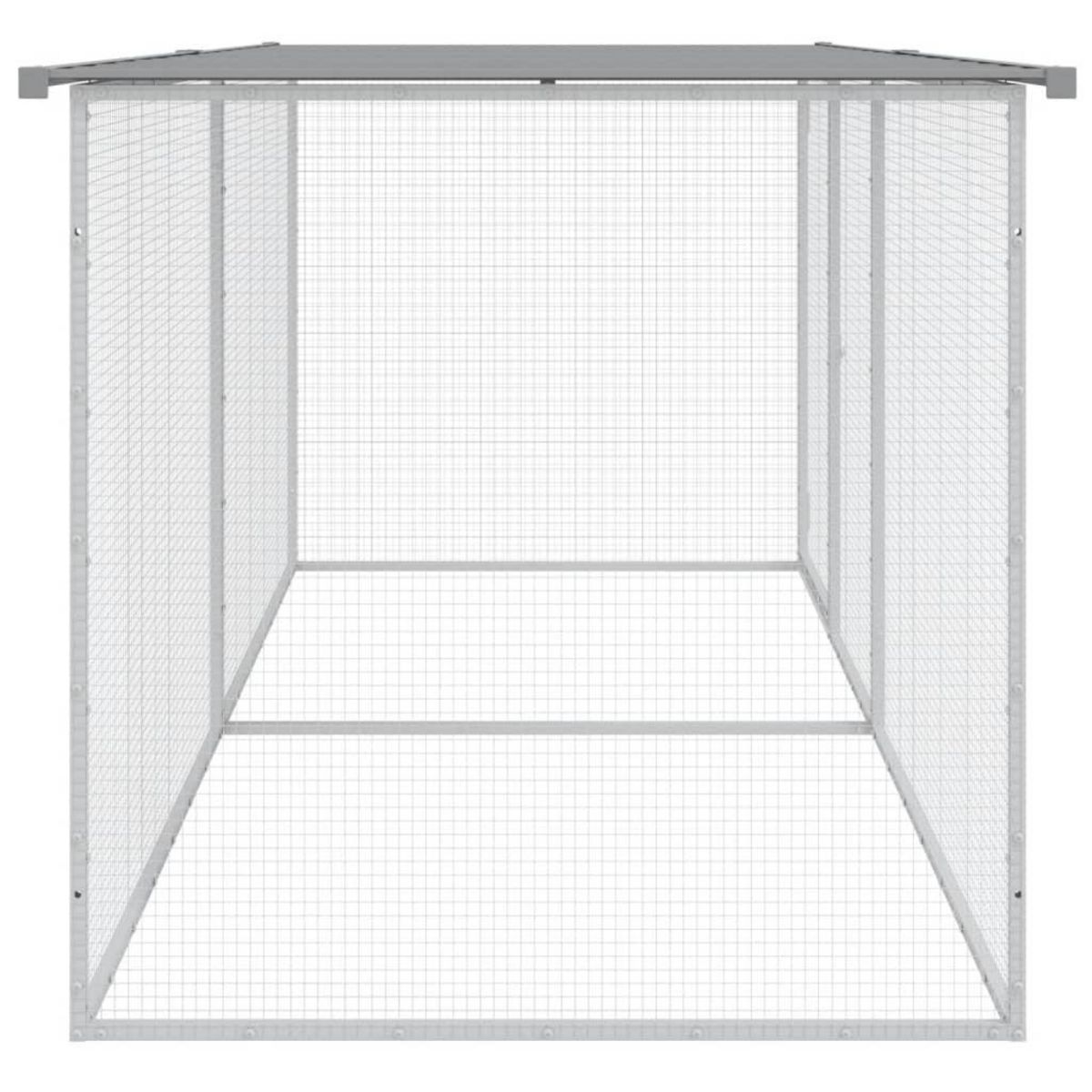 VIDAXL Poulailler avec toit gris clair 203x98x90 cm acier galvanise