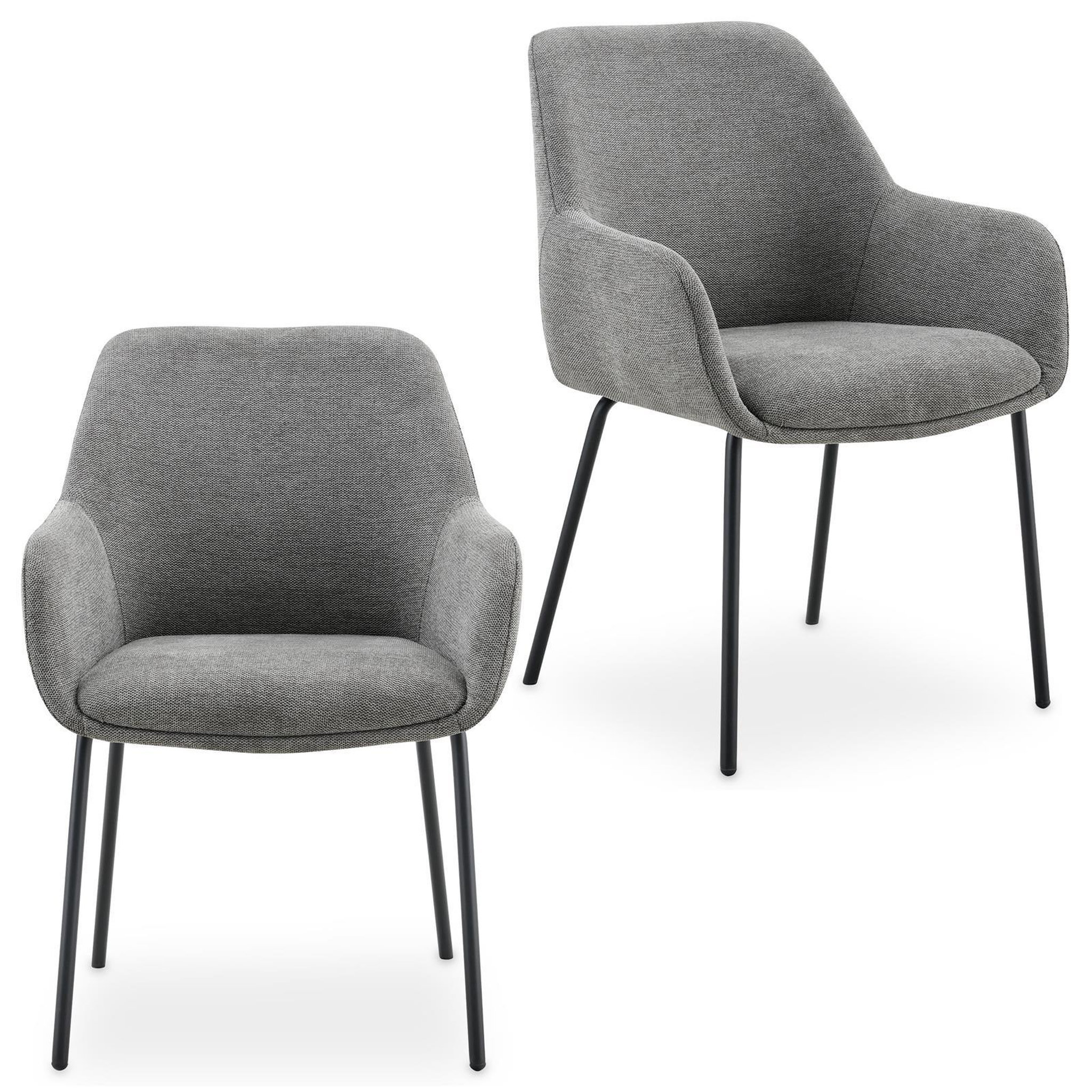 Voir la diapositive 1 : IDIMEX Lot de 2 chaises tursi de salle à manger en tissu