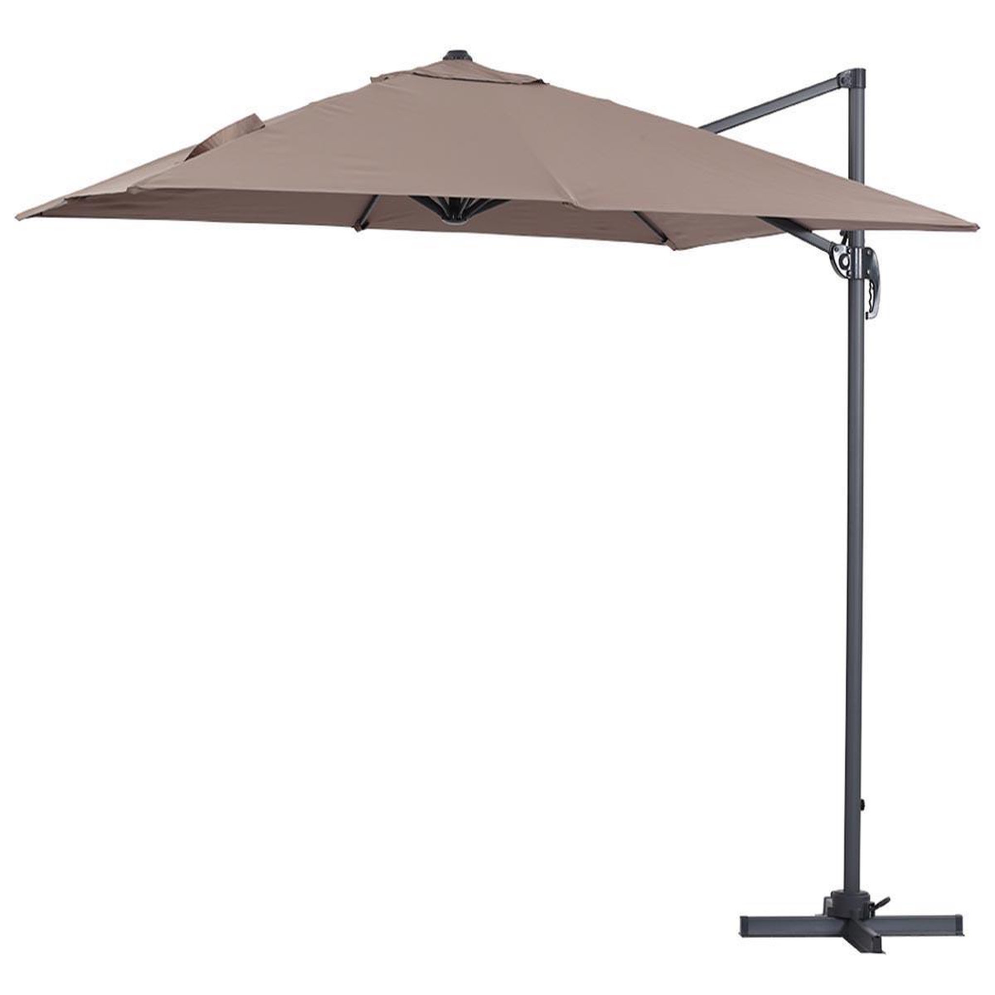 Habitat et Jardin Parasol déporté  sun 3  - 3 x 3 m - taupe