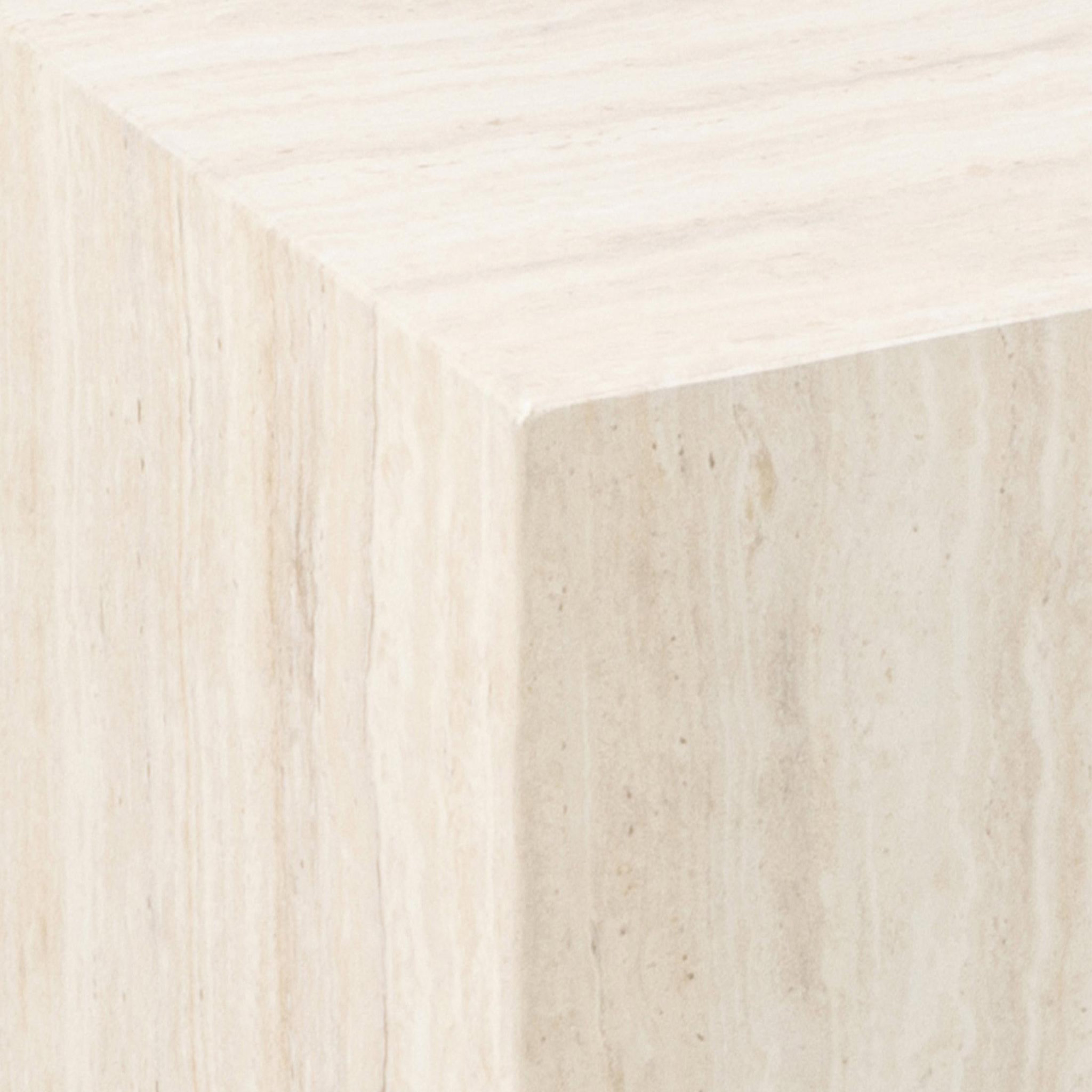 Voir la diapositive 4 : LISA DESIGN Pueblo - lot de 2 tables basses - effet travertin - 58 et 50 cm
