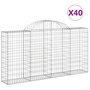 Voir la diapositive 2 : VIDAXL Paniers a gabions arques 40 pcs 200x30x100/120 cm Fer galvanise