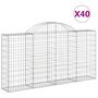 Voir la diapositive 2 : VIDAXL Paniers a gabions arques 40 pcs 200x30x100/120 cm Fer galvanise