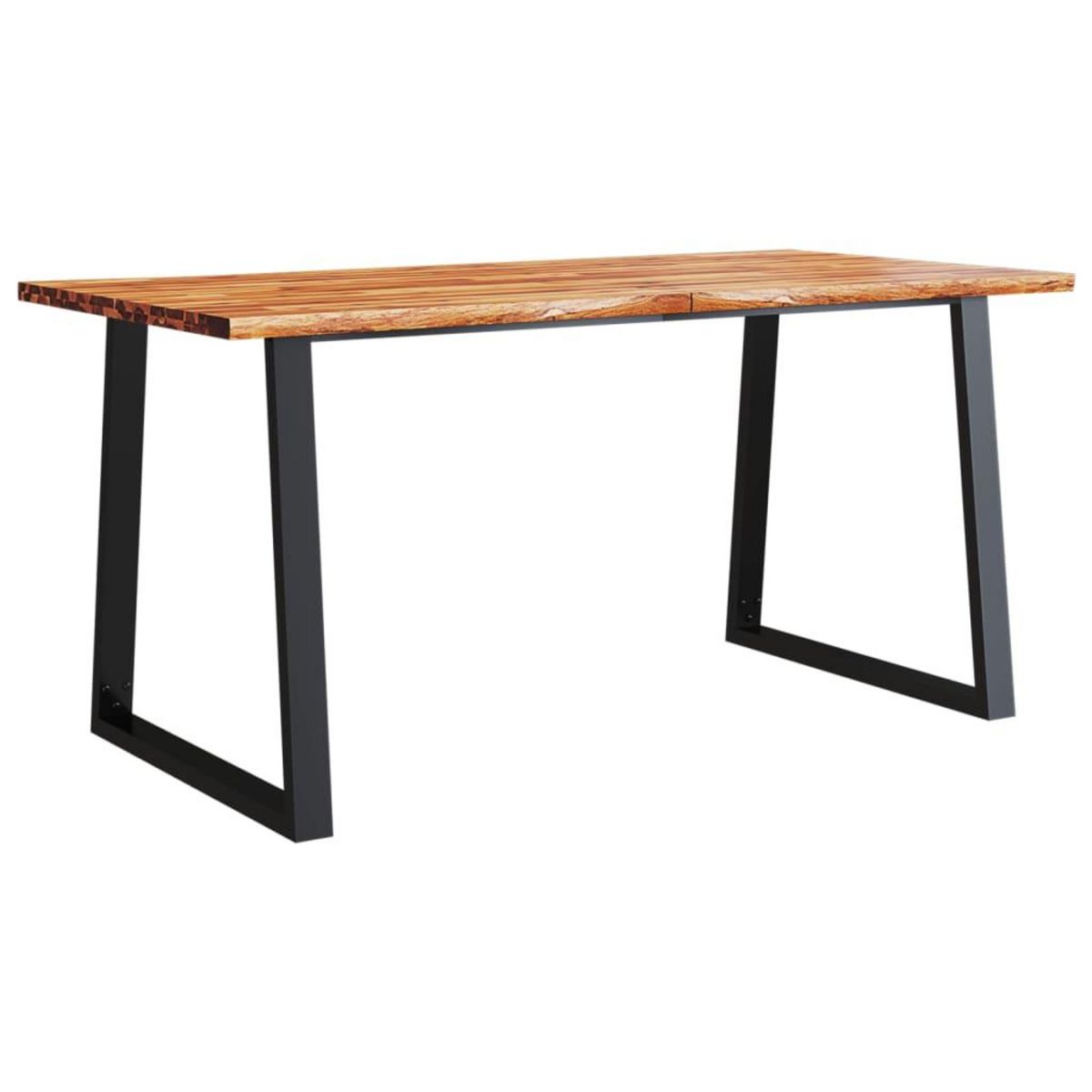 VIDAXL Table a manger 160x80x75 cm bois d'acacia solide a bord vif