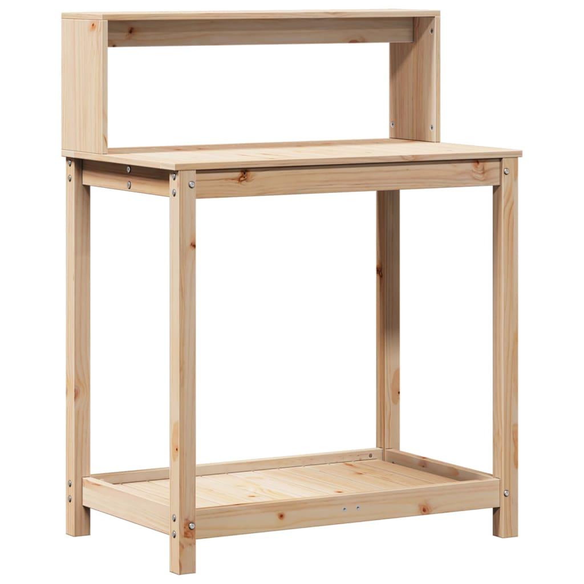 Voir la diapositive 2 : VIDAXL Table de rempotage et etageres 82,5x50x109,5 cm bois massif pin