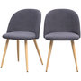 Voir la diapositive 1 : Rendez vous déco Lot de 2 chaises en tissu bleu et pieds en métal effet bois - Cozy