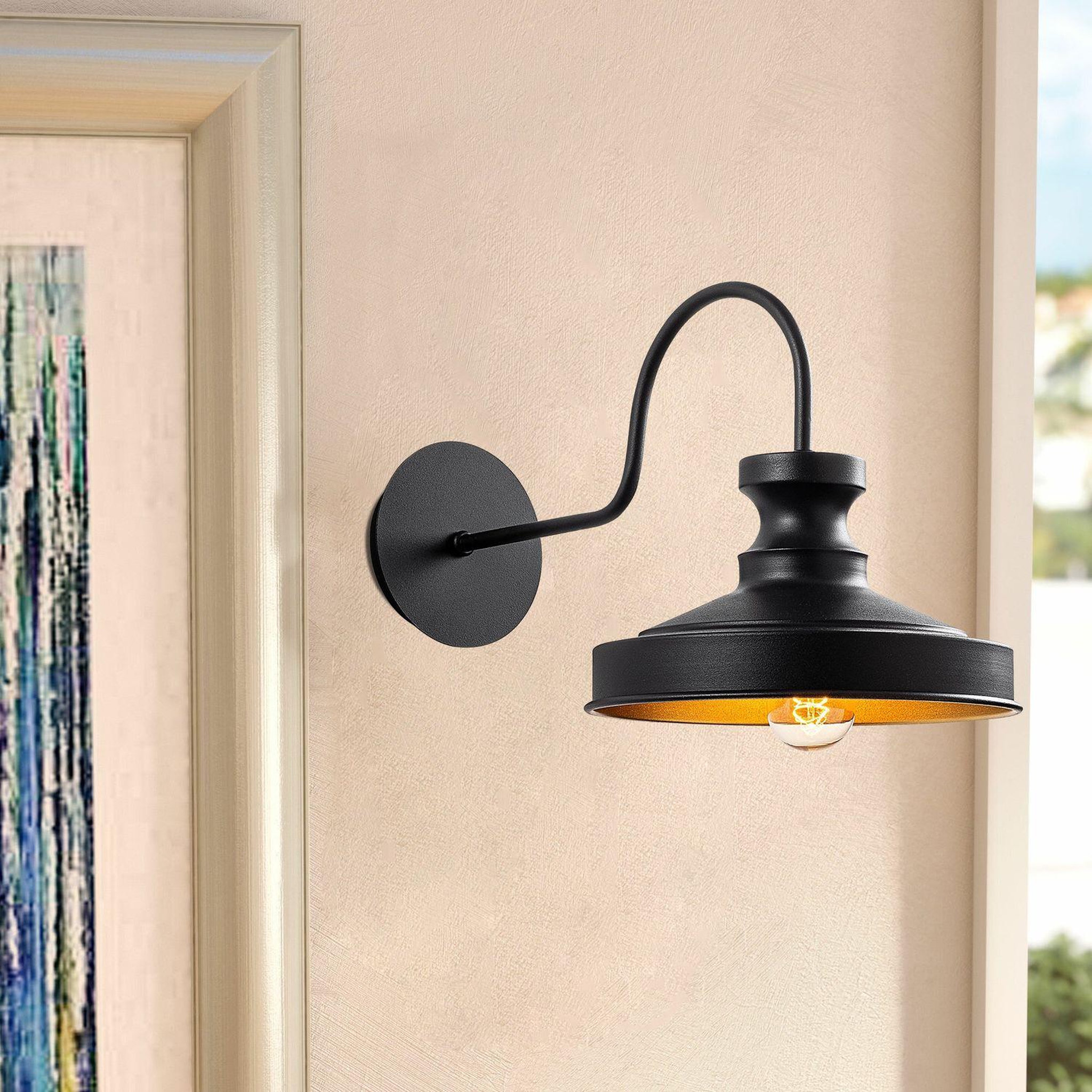 Voir la diapositive 2 : TOILINUX Applique d'intérieur Vintage - Diam. 22 cm - Noire