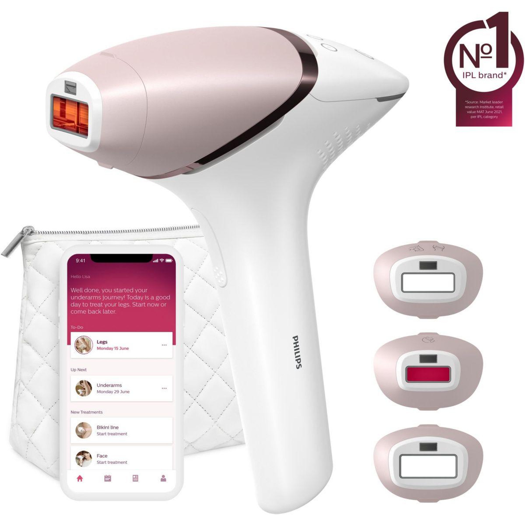 Voir la diapositive 1 : Philips Epilateur lumière pulsée IPL BRI955/01