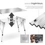 Voir la diapositive 3 : tectake Table de camping pliante argent