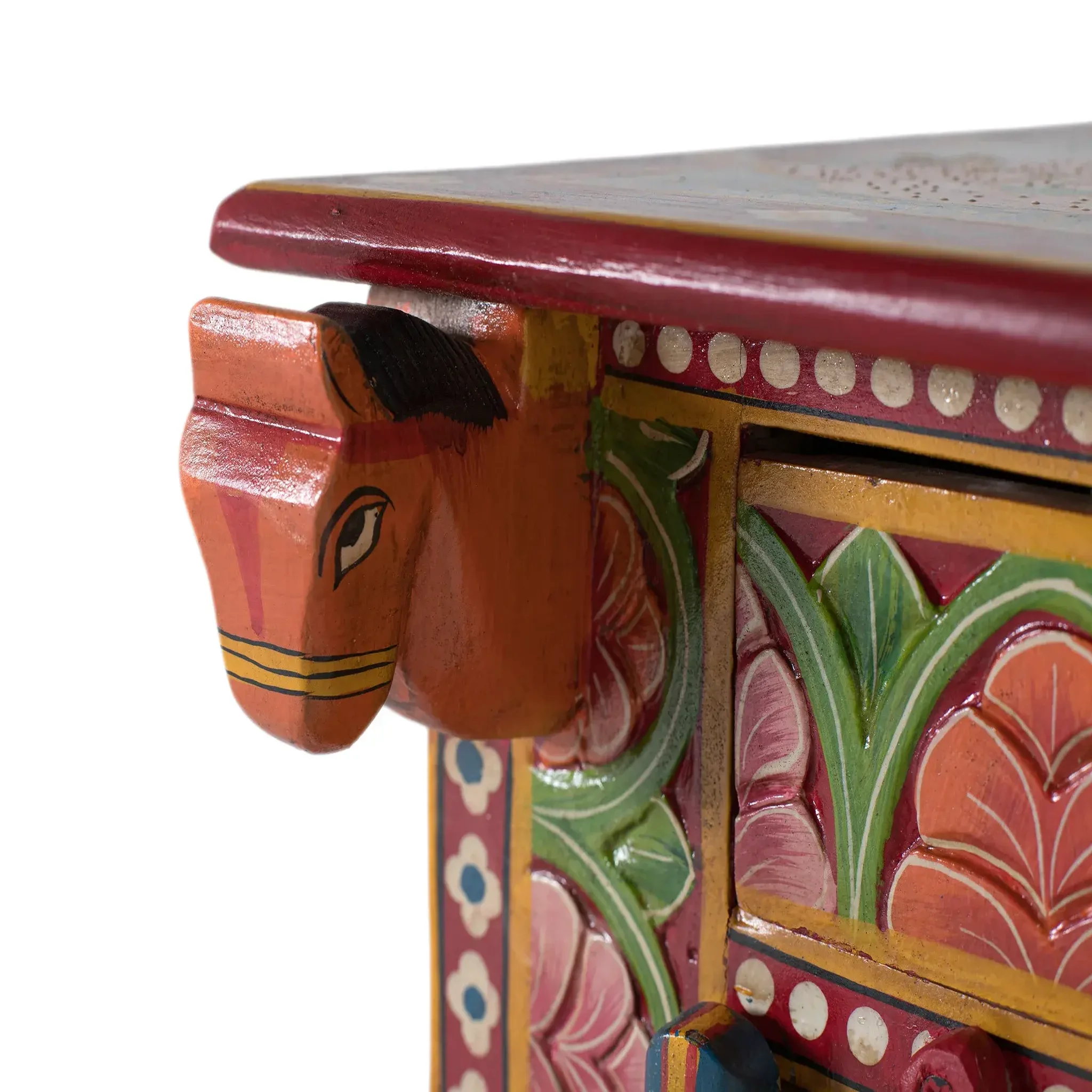 Voir la diapositive 6 : GINER Y COLOMER SL Table de chevet en bois de manguier 43 cm style ethnique