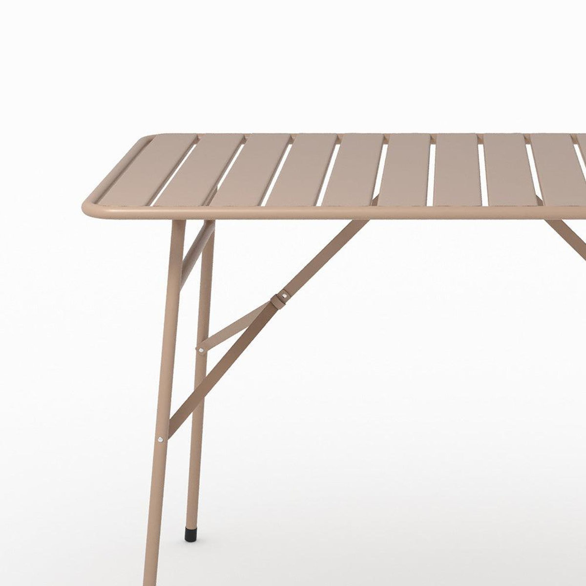 Rendez vous déco Table de jardin en metal taupe 4 personnes-Yumi