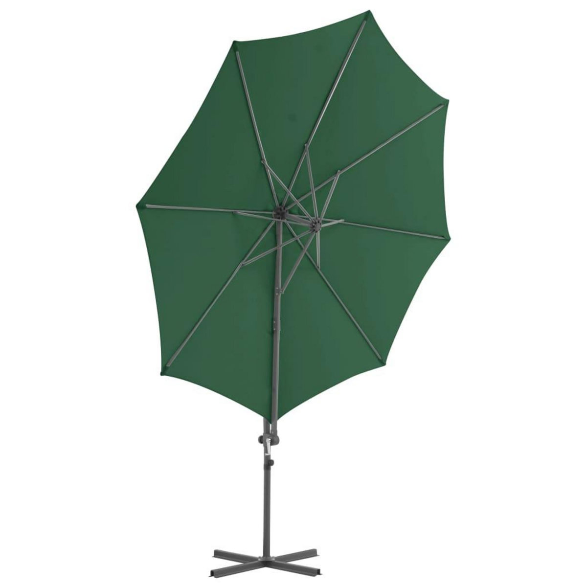 VIDAXL Parasol de jardin en porte-a-faux avec mat en acier vert