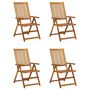 Voir la diapositive 2 : VIDAXL Chaises inclinables de jardin lot de 4 et coussins Bois acacia