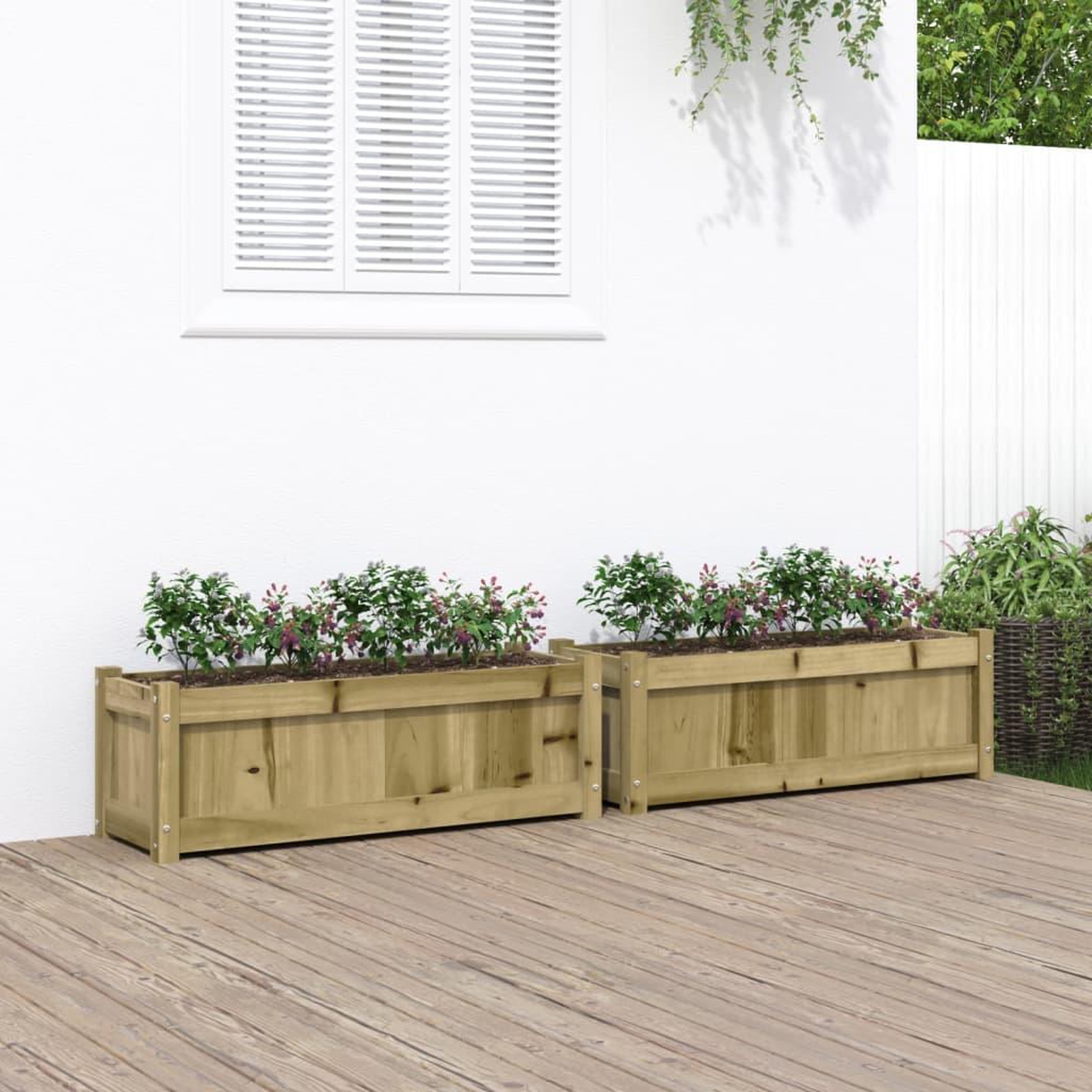 VIDAXL Jardinieres 2 pcs bois de pin impregne
