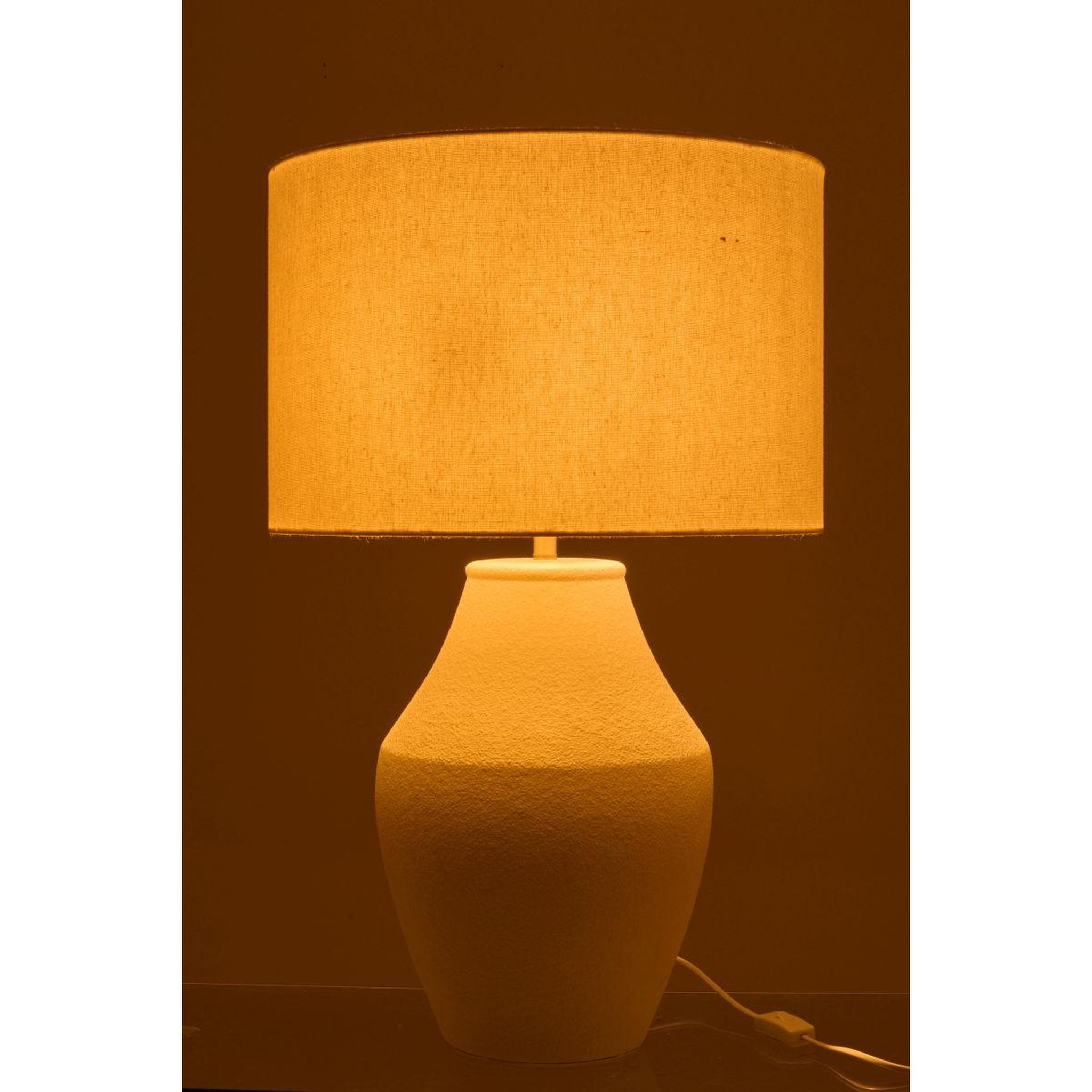 Voir la diapositive 3 : J-LINE Lampe à poser en céramique  henri  72cm blanc