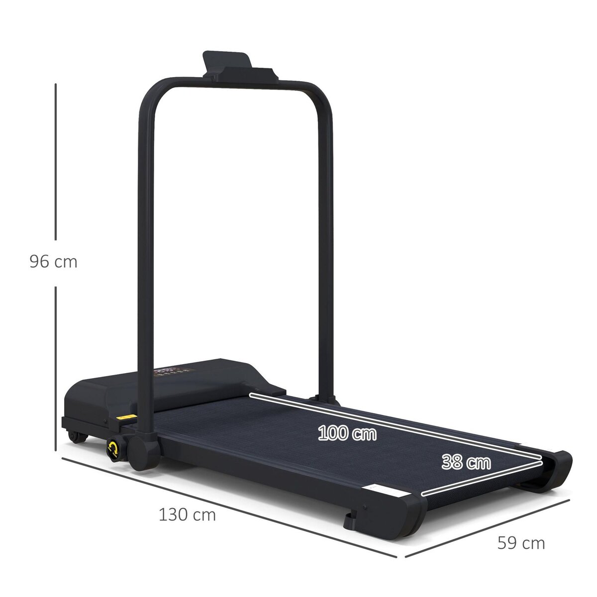 HOMCOM Tapis de course pliable 10 Km/h max. 38x100 cm télécommande écran LED multifonction
