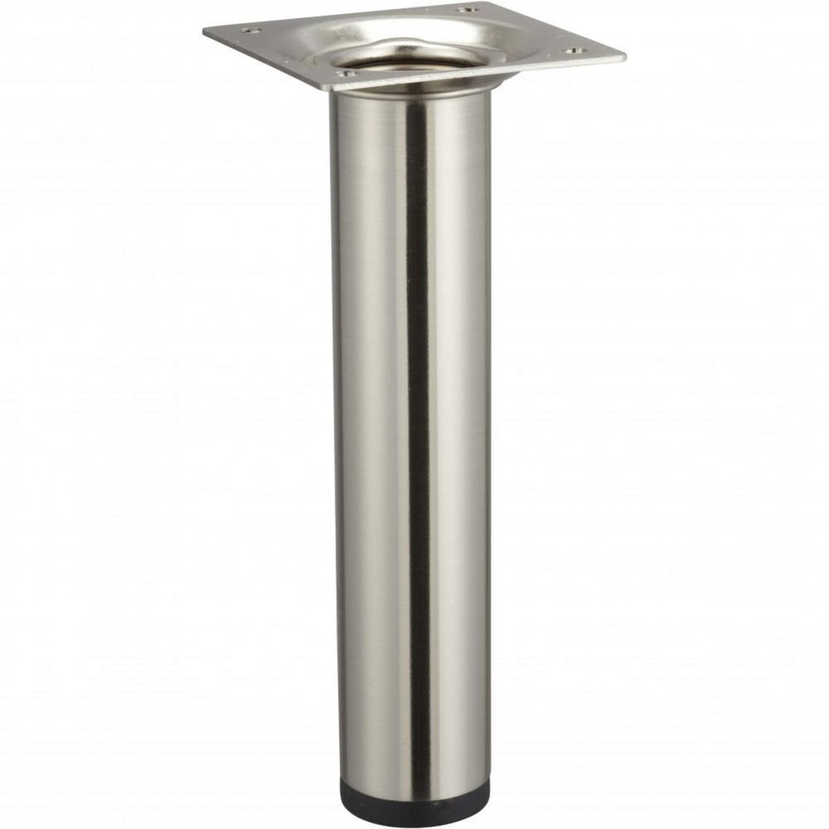 CENTRALE BRICO Pied meuble cylindrique HETTICH fixe acier brossé gris