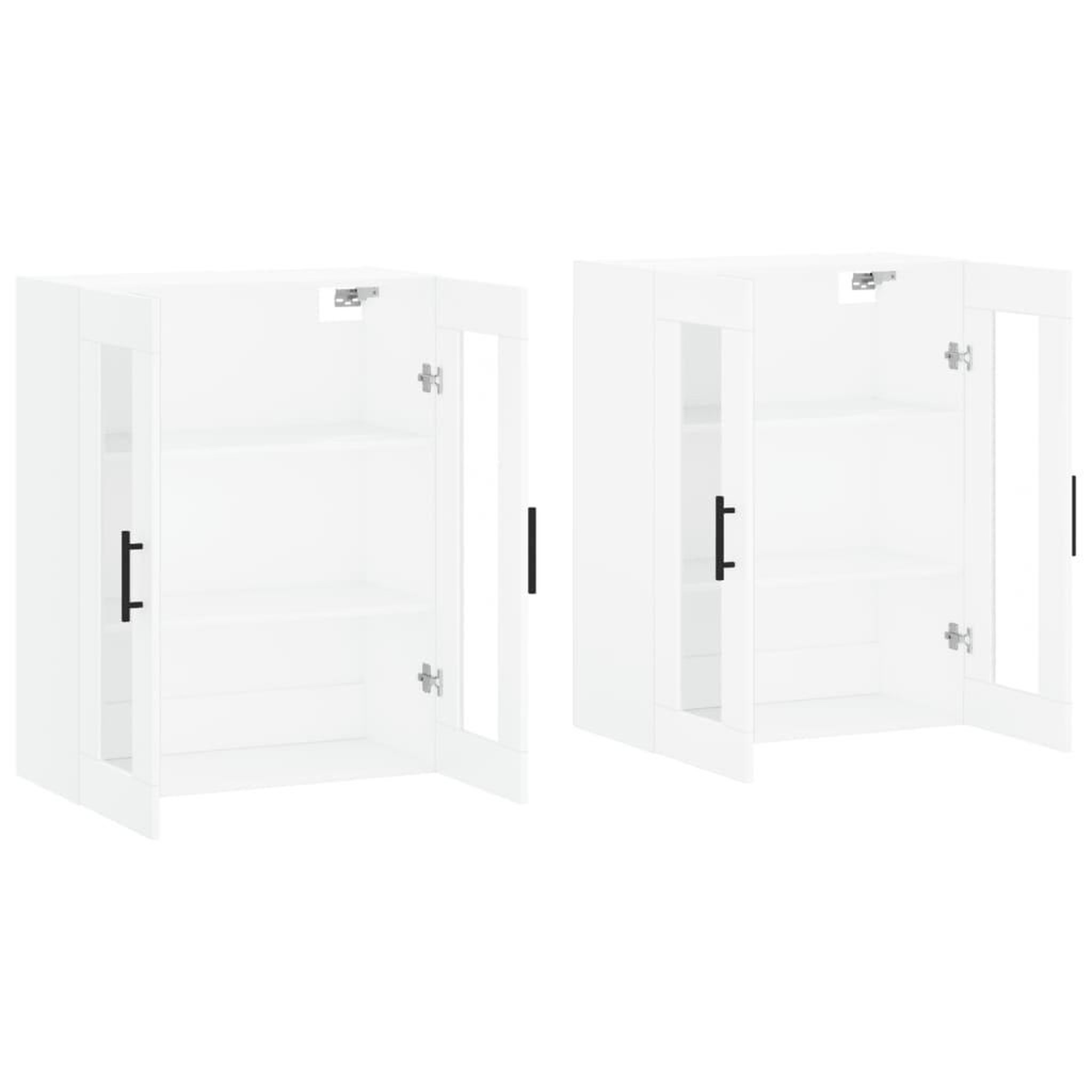 Voir la diapositive 4 : VIDAXL Armoires murales 2 pcs blanc bois d'ingenierie