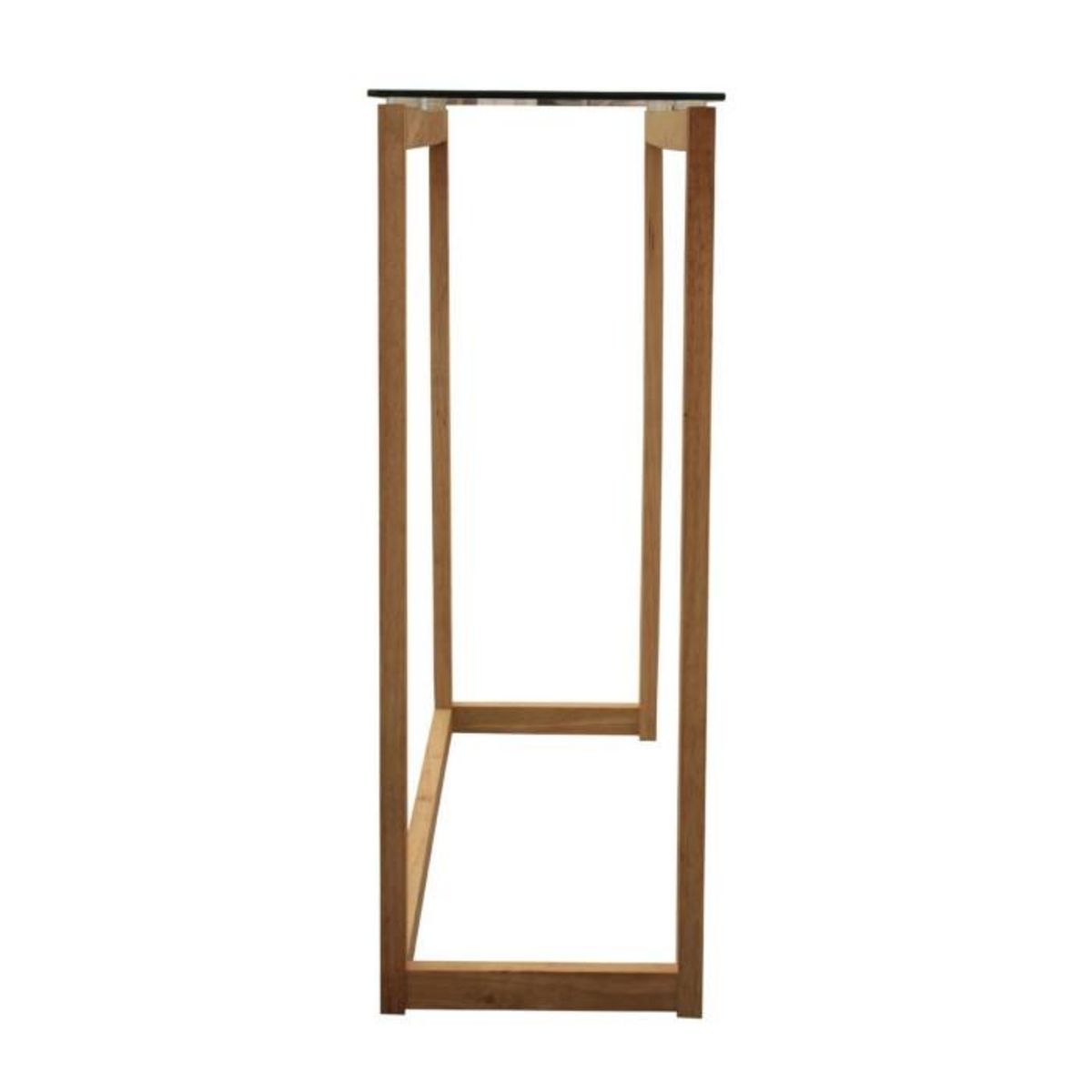 Paris Prix Console Design Bois & Verre  Quality  100cm Naturel