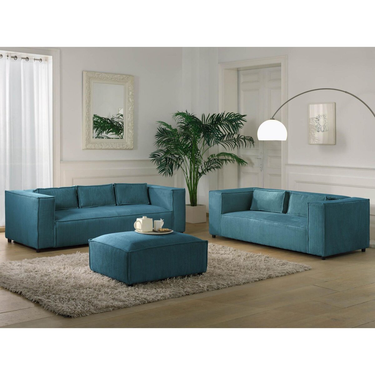 LISA DESIGN Stella - canapé fixe 2 places - en velours côtelé - style contemporain