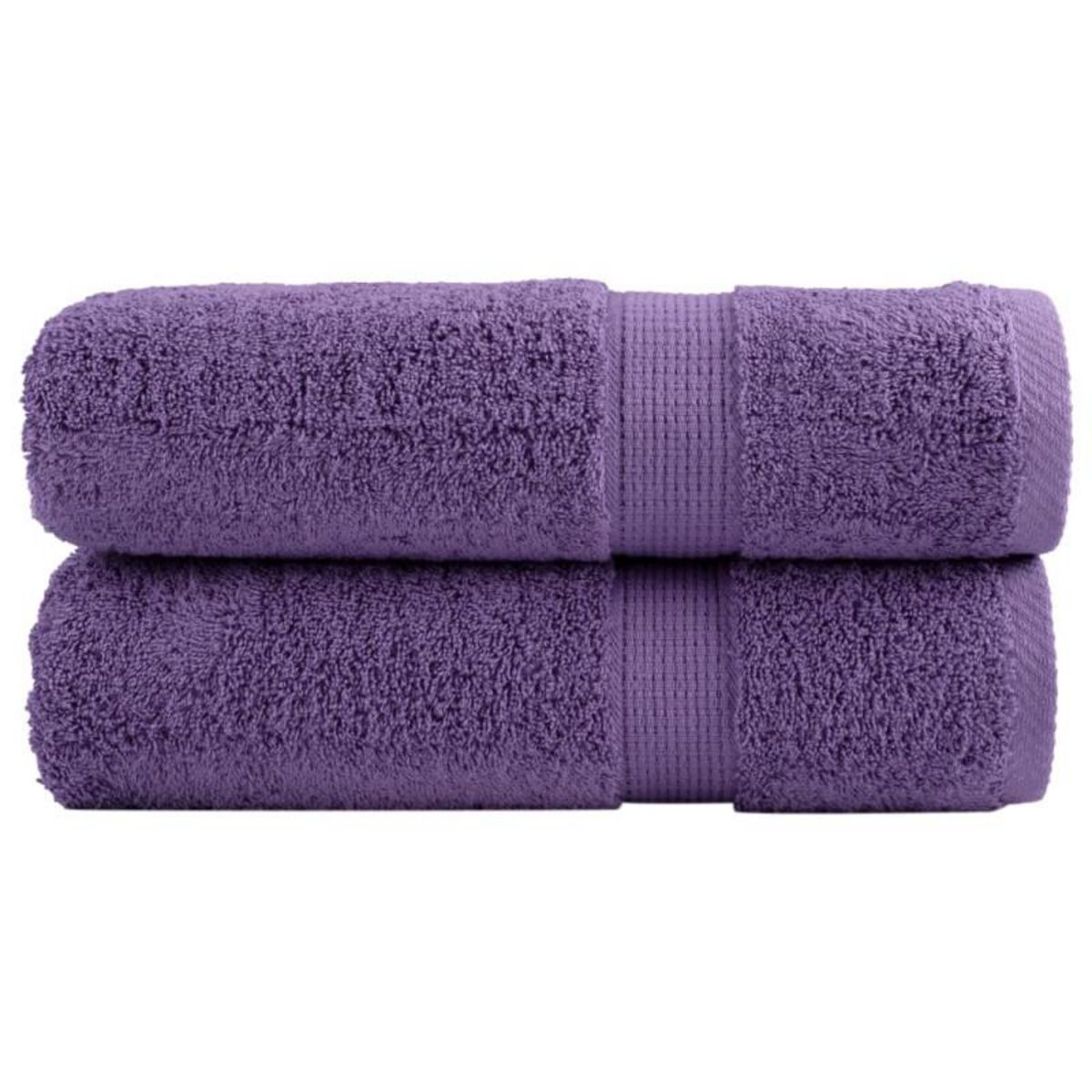 VIDAXL Essuie mains de qualité supérieure SOLUND 2 pcs violet 600 g m²