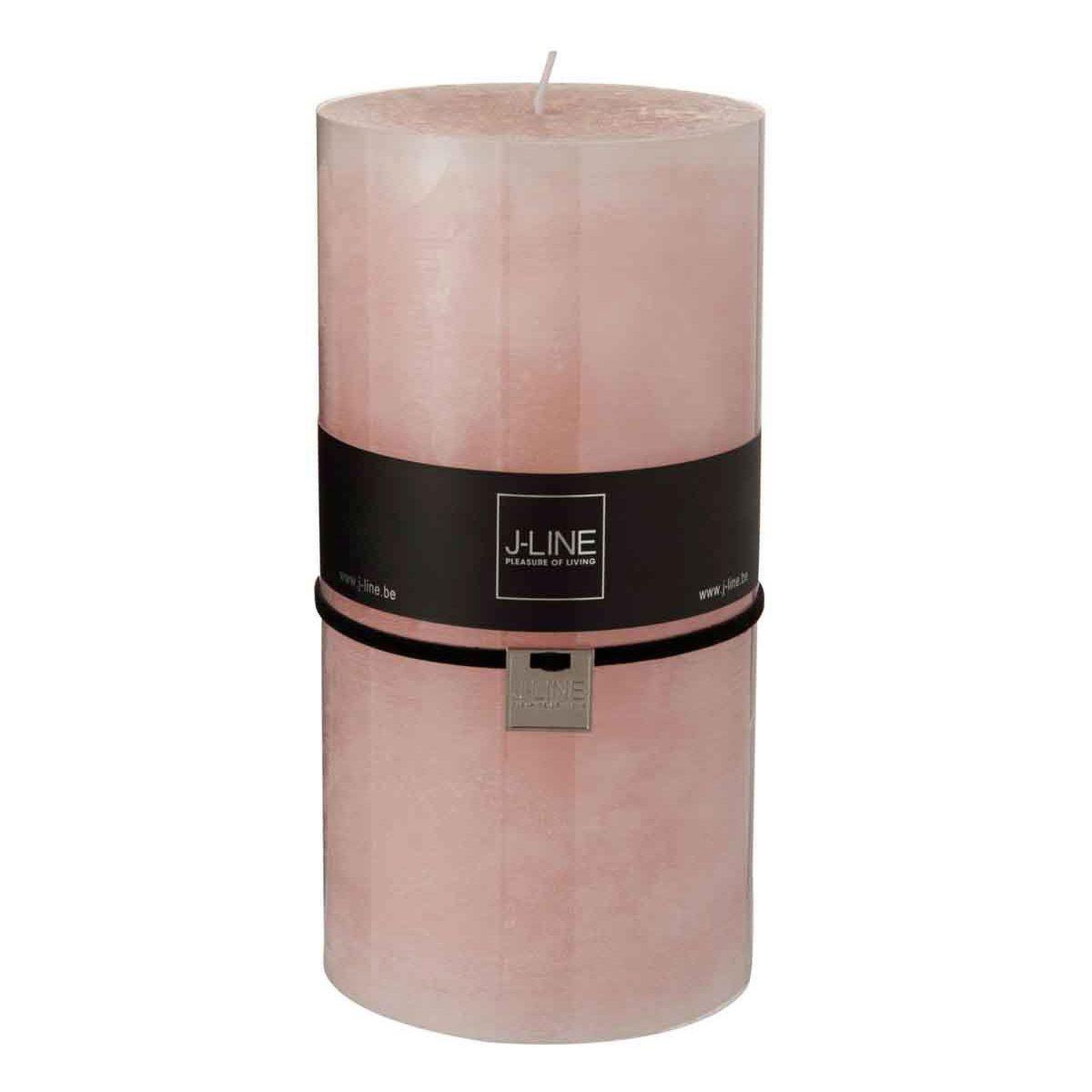 J-LINE Bougie Cylindrique Déco  Junina  20cm Rose Poudré