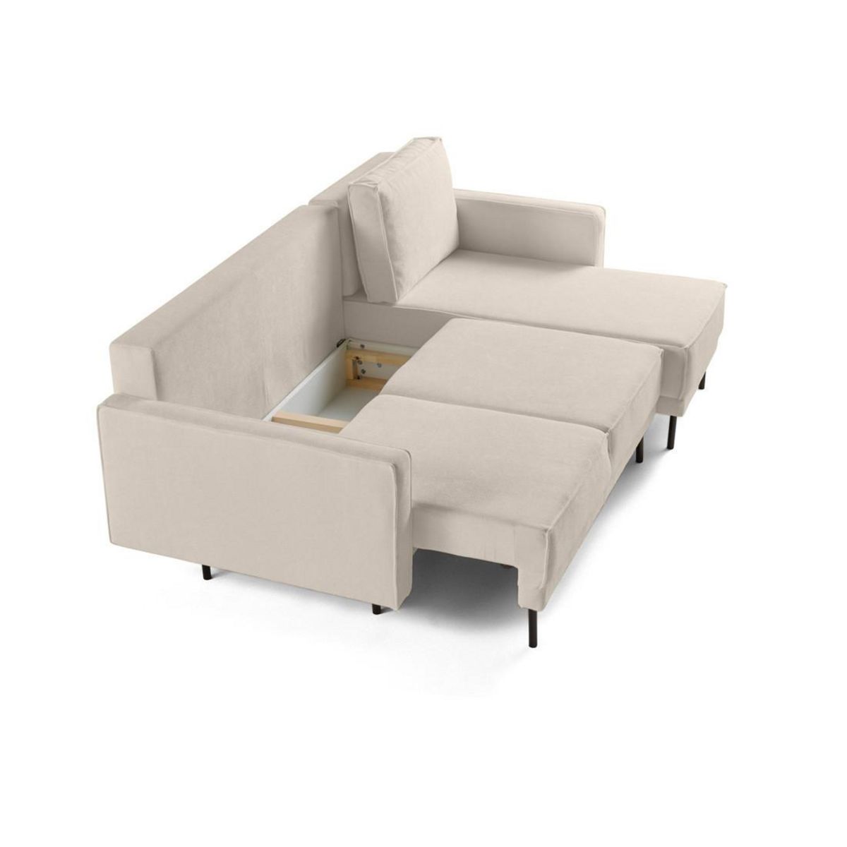 BEST MOBILIER Charlie - canapé d'angle réversible 4 places - convertible avec coffre - en tissu