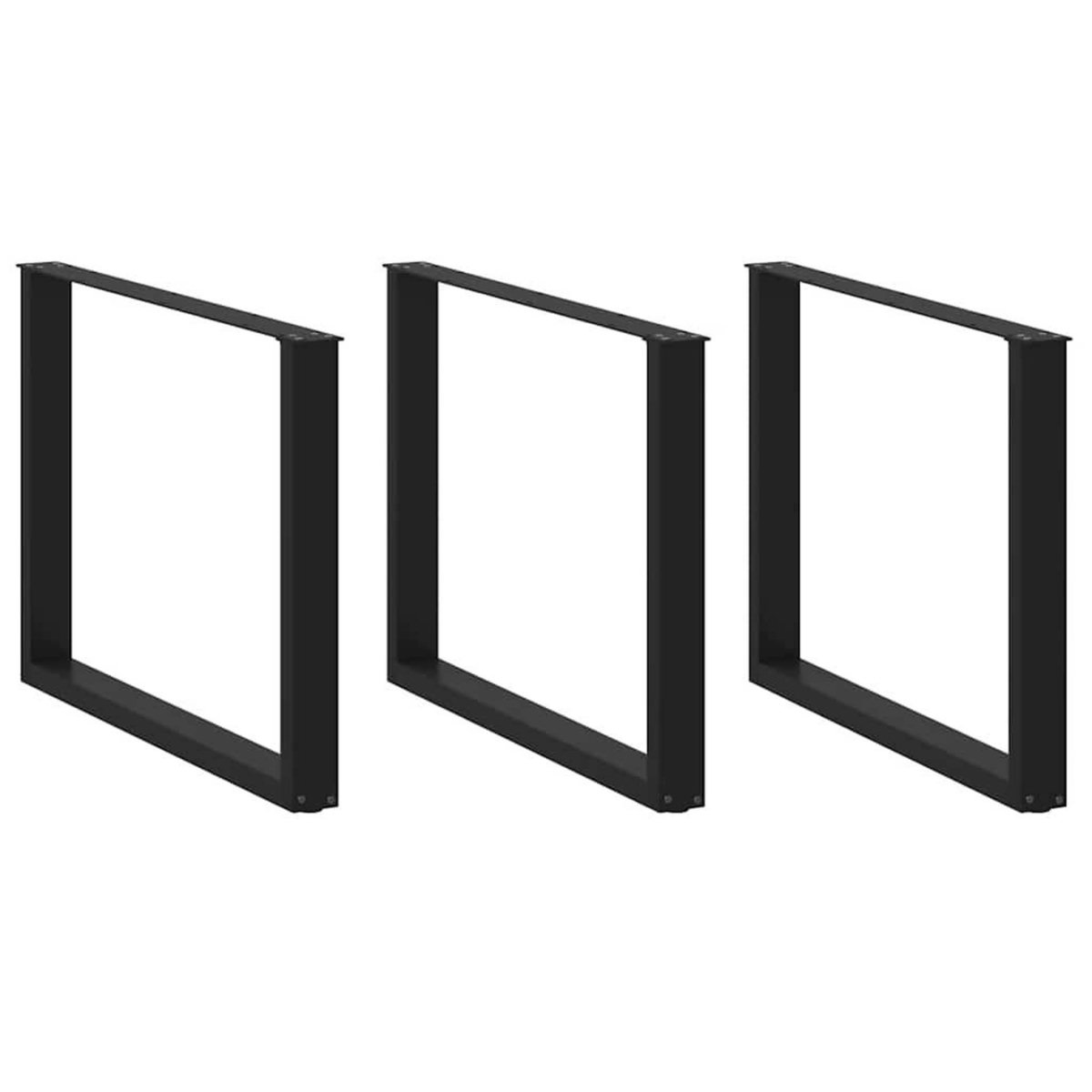 VIDAXL Pieds de table a manger forme de U 2 pcs noir 100x(72-73) cm