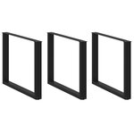 VIDAXL Pieds de table a manger forme de U 2 pcs noir 100x(72-73) cm