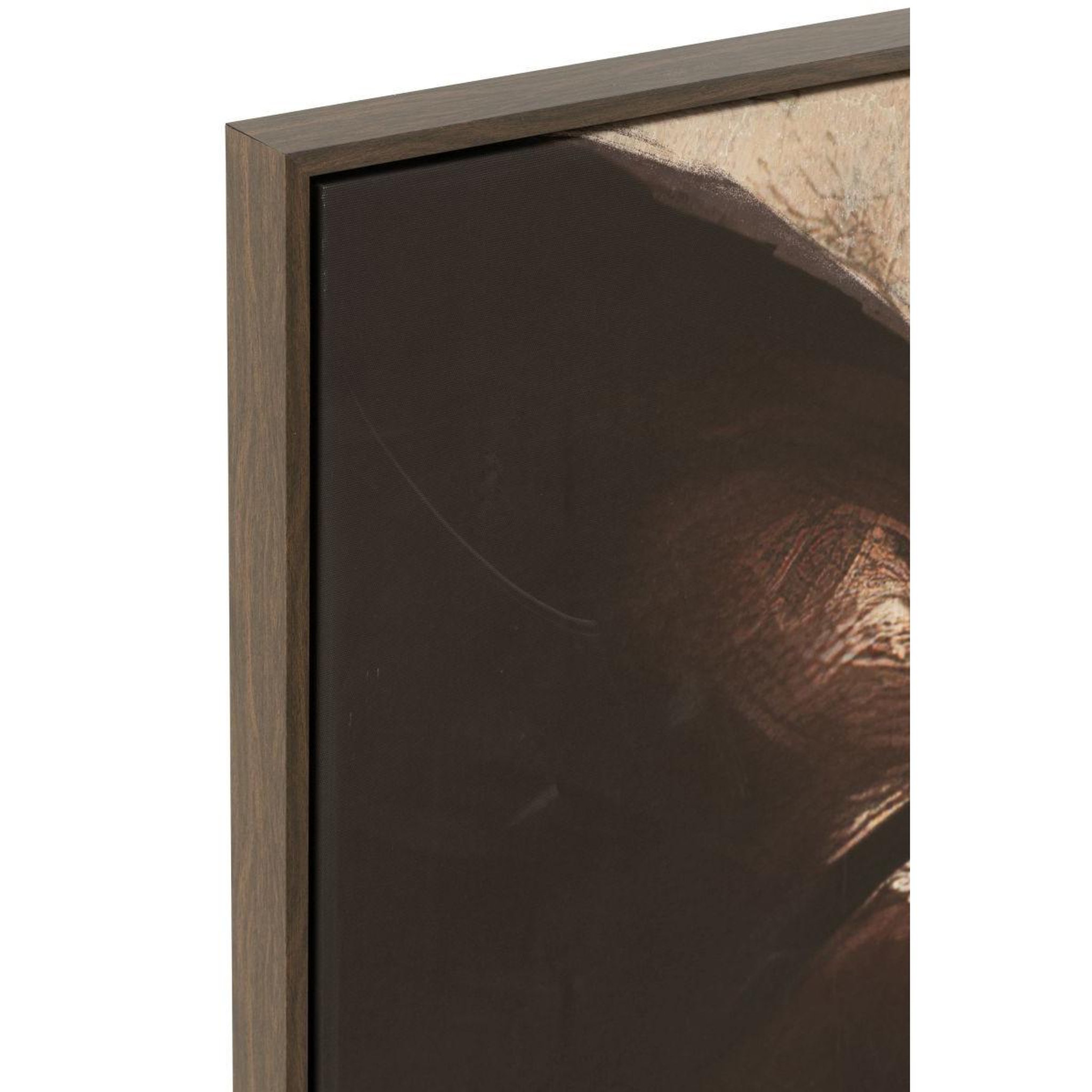 Voir la diapositive 2 : J-LINE Tableau visage  gaya  102x142cm marron foncé
