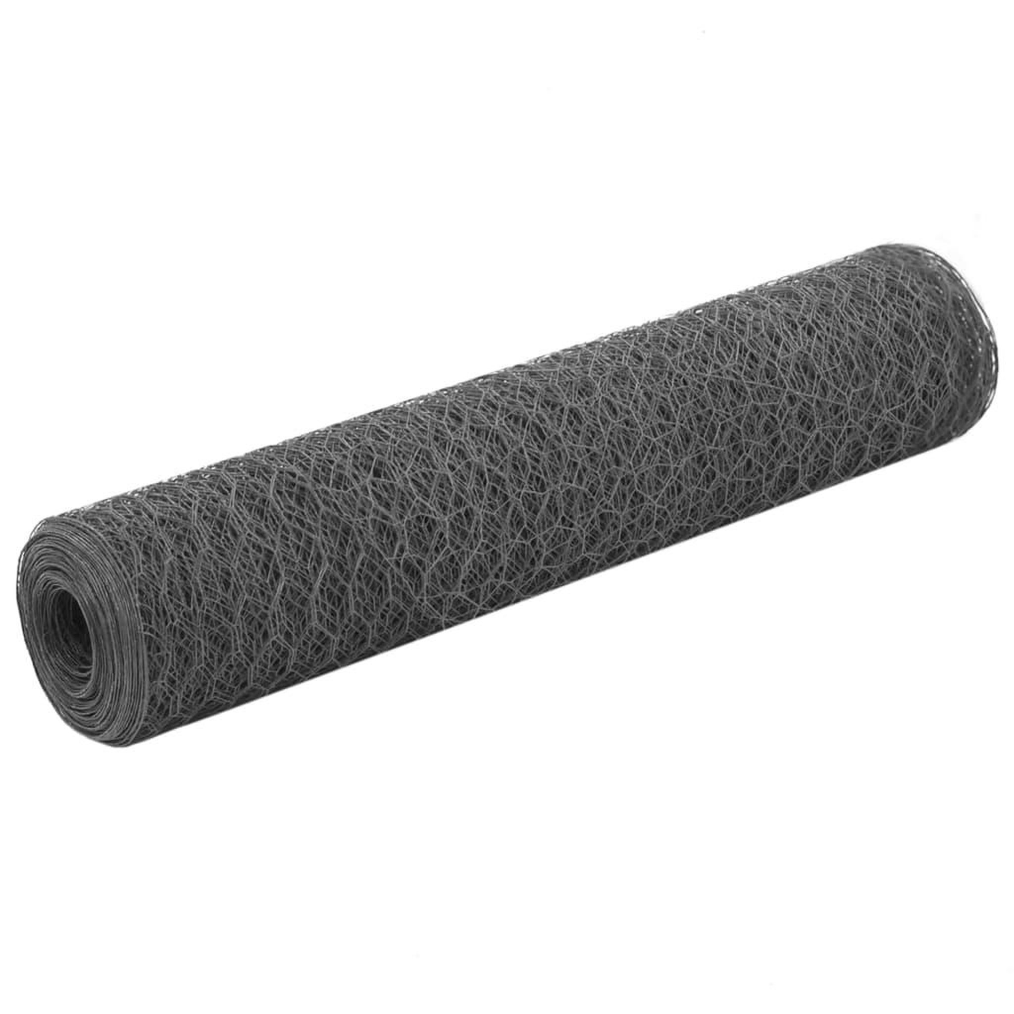 VIDAXL Grillage Acier avec revetement en PVC 25x0,75 m Gris