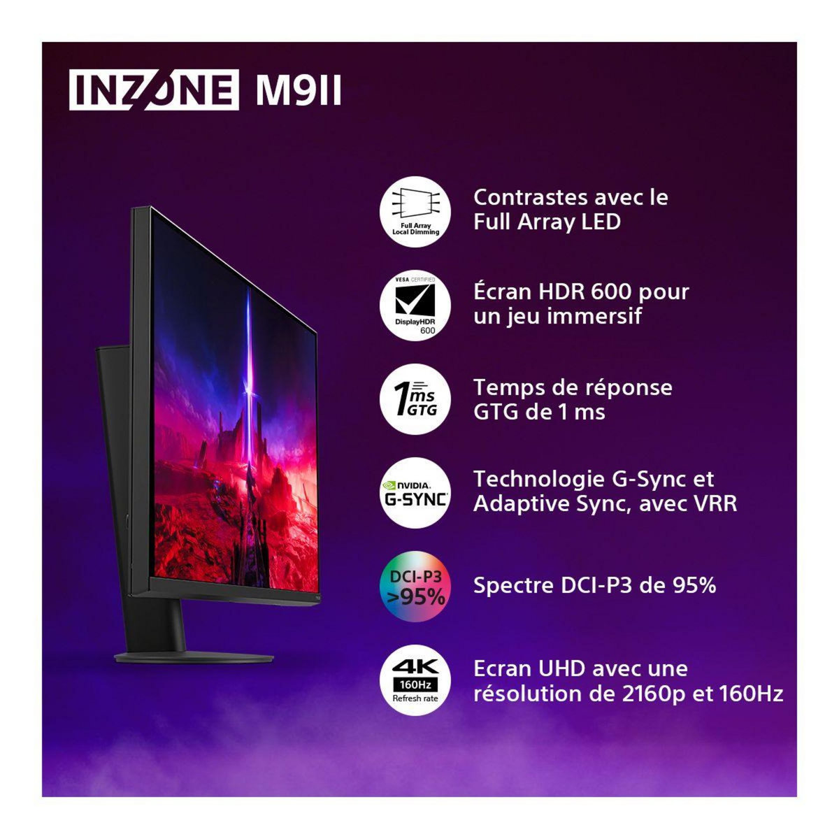 SONY Ecran PC 4K INZONE M9II 27'' 4K UHD