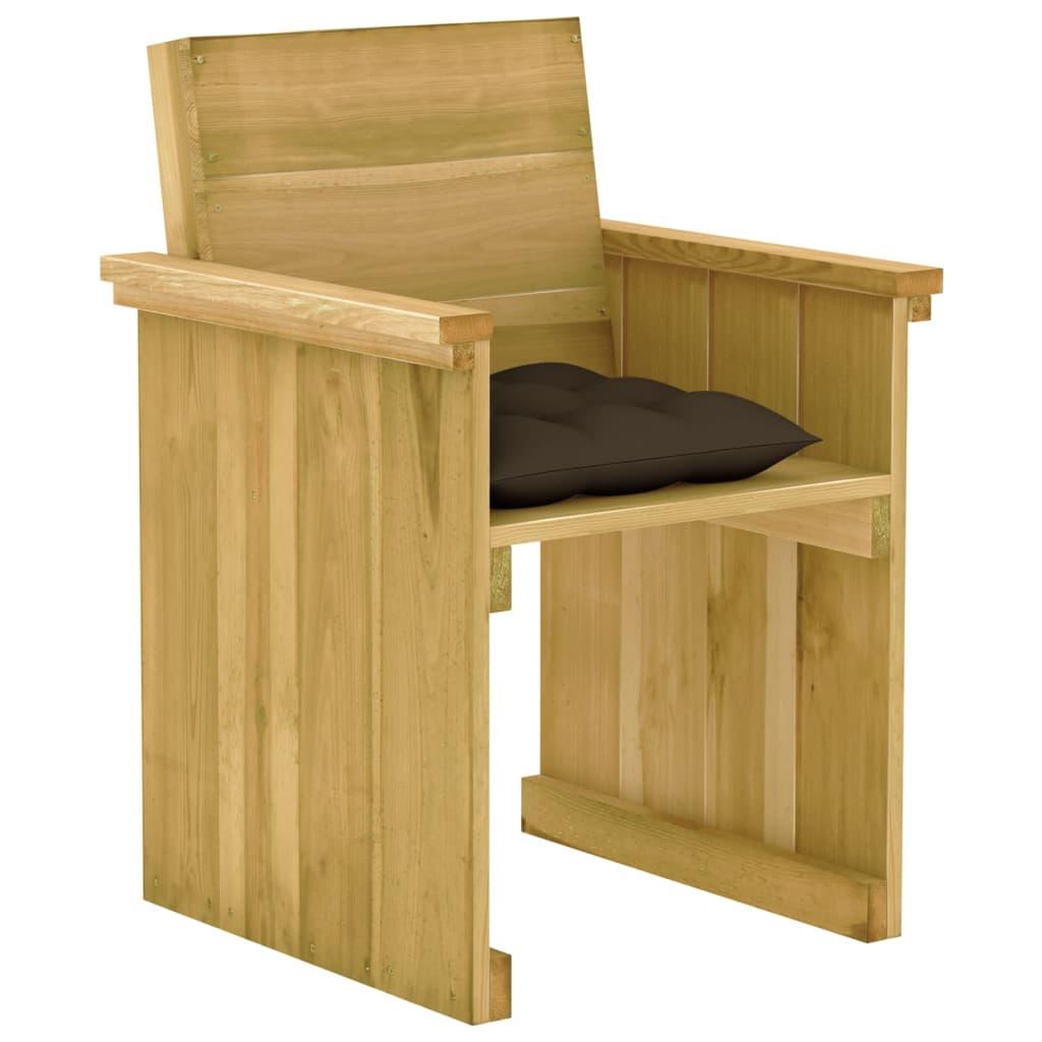Voir la diapositive 4 : VIDAXL Ensemble a manger de jardin 7 pcs avec coussins pin impregne