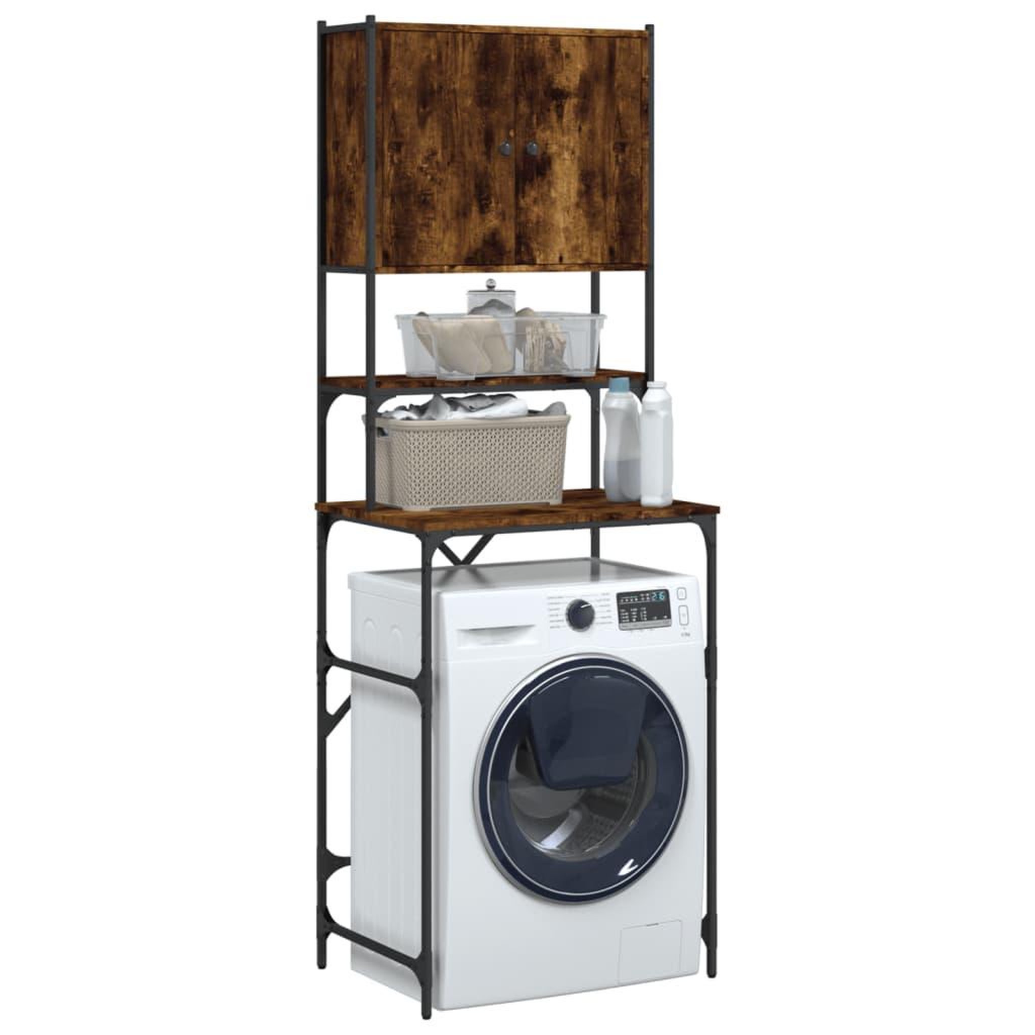 Voir la diapositive 5 : VIDAXL Armoire de machine a laver chene fume 68x48,5x194 cm