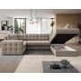 Voir la diapositive 3 : BEST MOBILIER Nappa - canapé panoramique d'angle gauche 7 places convertible avec coffre en velours