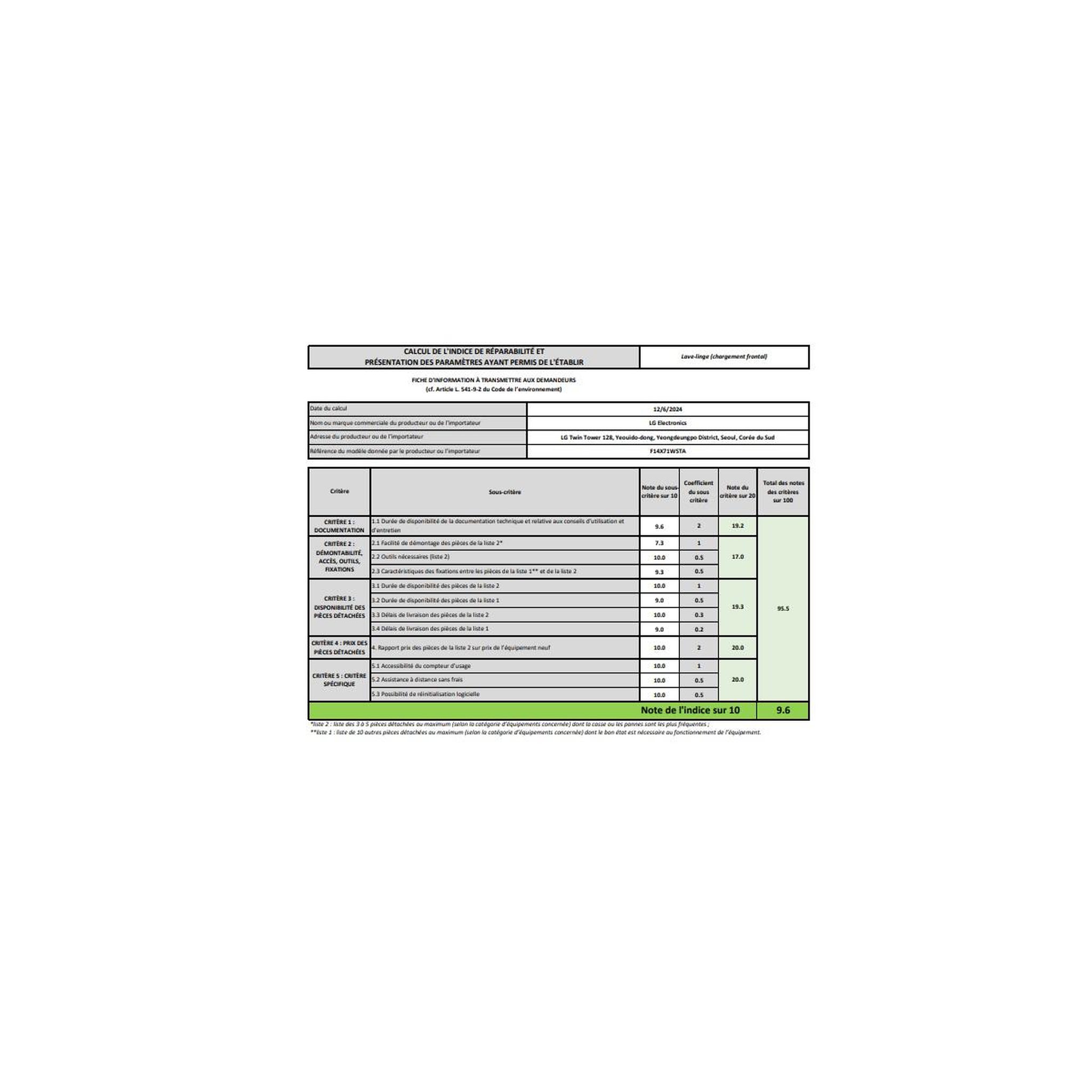 Voir la diapositive 4 : LG Lave-linge frontal 11kg 1400 tours/min - f14x71wsta