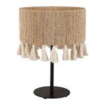 OSTARIA Lampe métal coton Charlotte noire beige