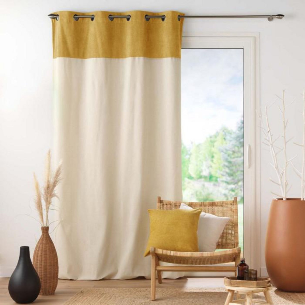 Paris Prix Coussin Déco Bouclette  Tessa  45x45cm Jaune