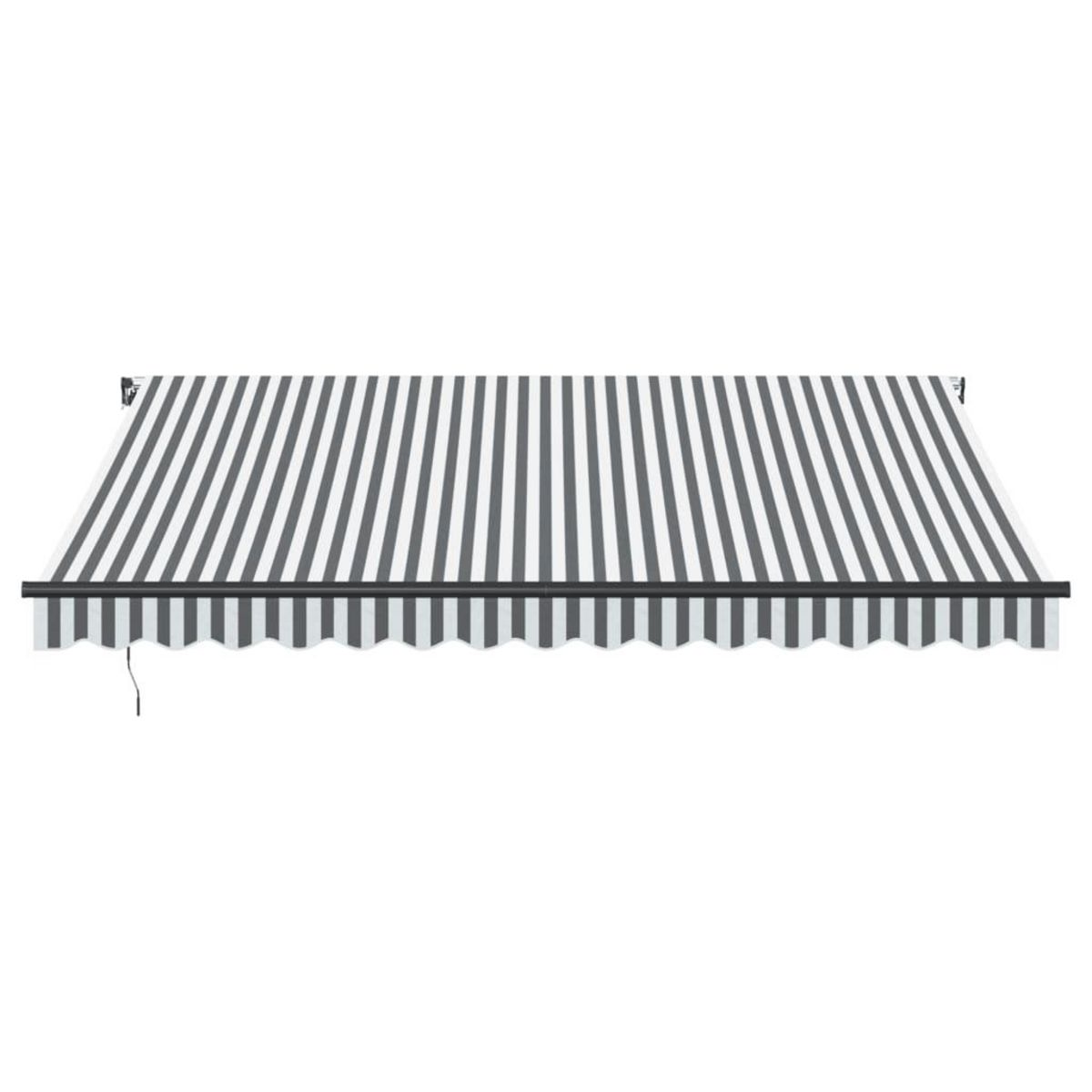 VIDAXL Auvent manuel retractable avec LED anthracite blanc 400x350 cm