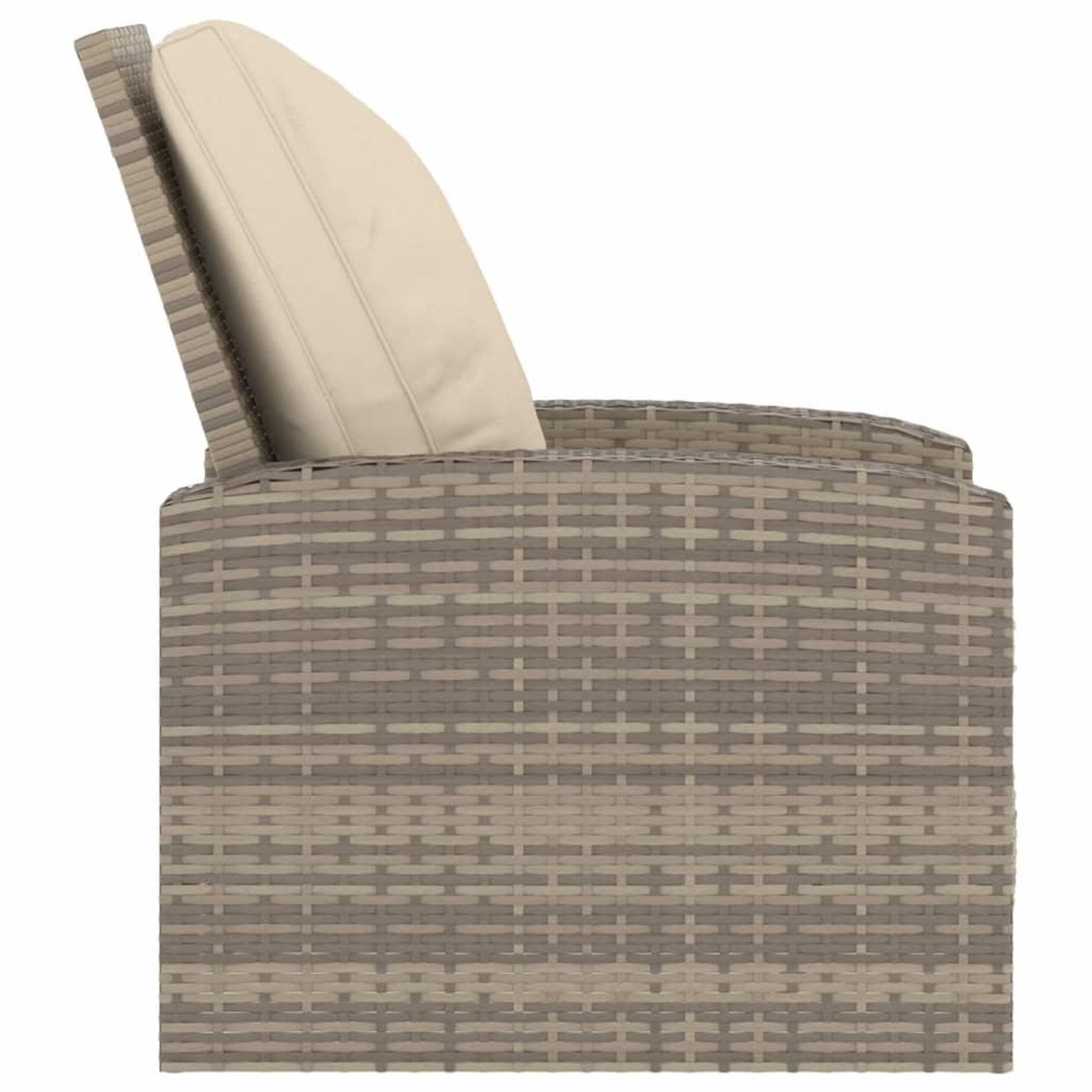 Voir la diapositive 4 : VIDAXL Fauteuil inclinable de jardin avec coussins marron clair rotin