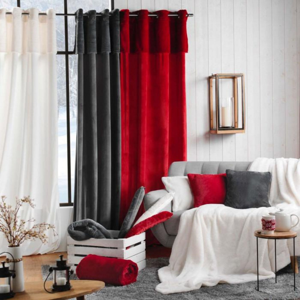 Paris Prix Plaid Imitation Fourrure  Caresse  180x220cm Rouge