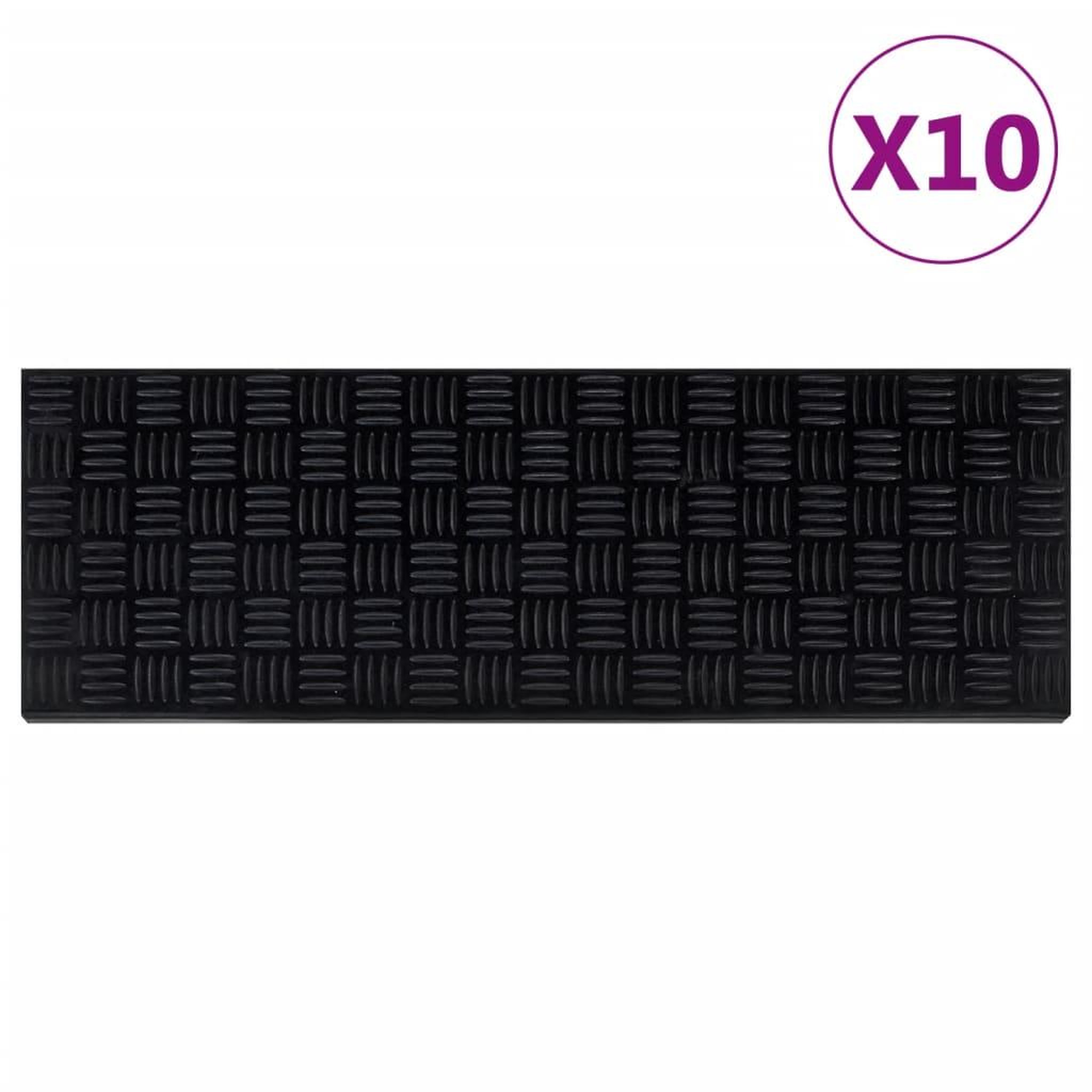 VIDAXL Marches d'escalier 10 pcs 25x75 cm caoutchouc