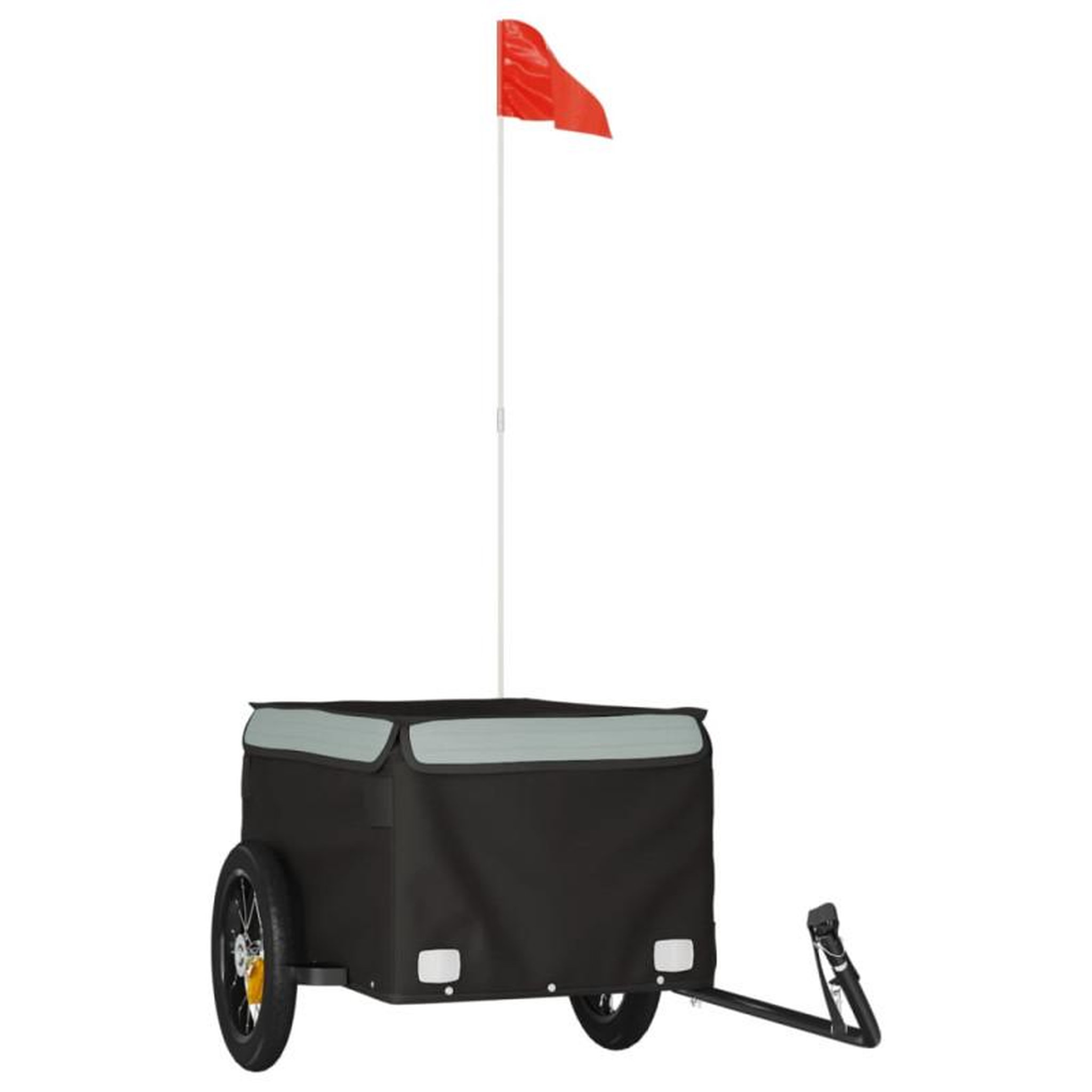 Voir la diapositive 2 : VIDAXL Remorque de vélo noir et gris 30 kg fer