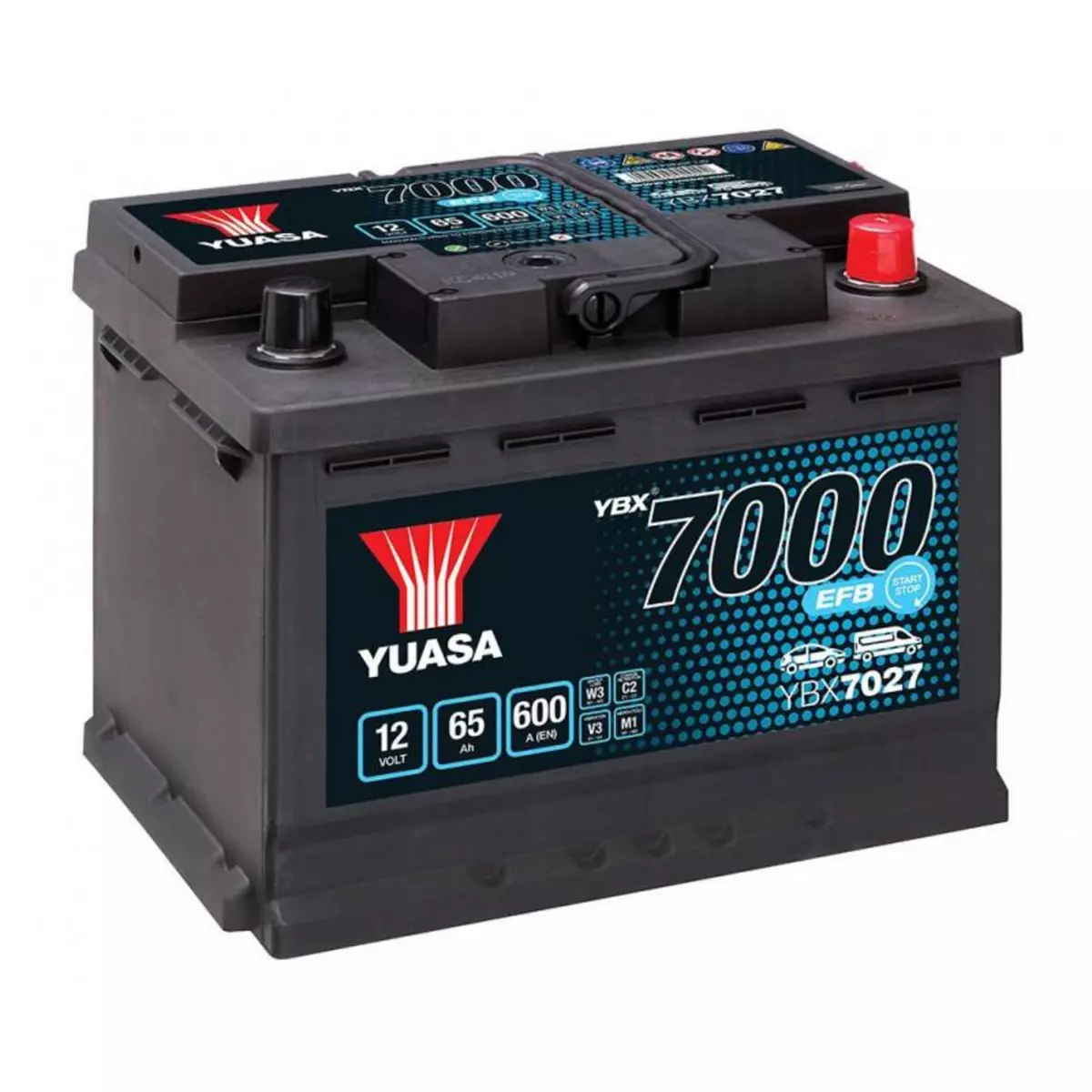 YUASA Batterie YUASA YBX7027 EFB 12V 65AH 600A L2D