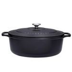 Chasseur Cocotte ovale en fonte émaillée 25cm noire sublime - puc472501